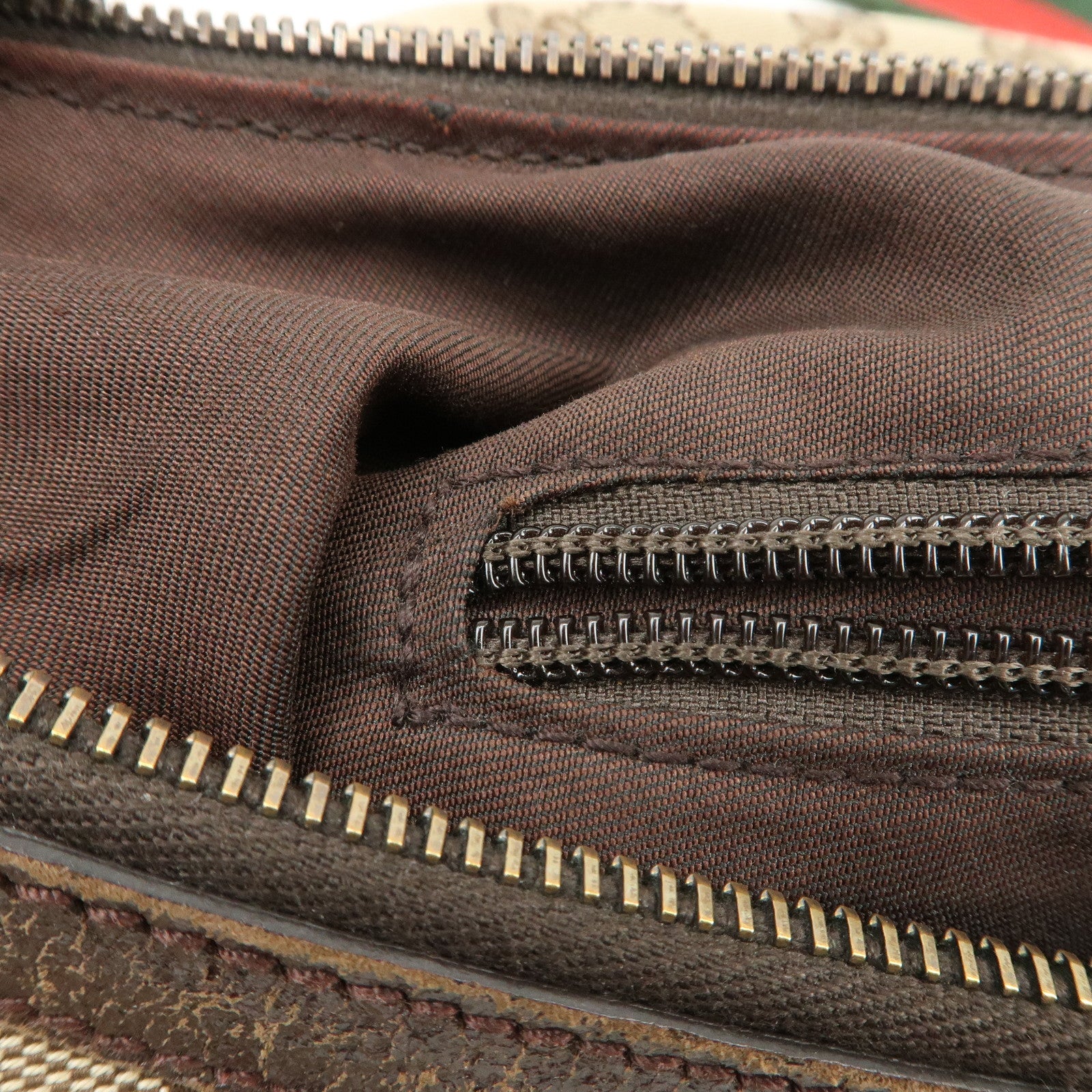 GUCCI Sherry GG Canvas Leather Shoulder Bag Beige Brown 181092 Used