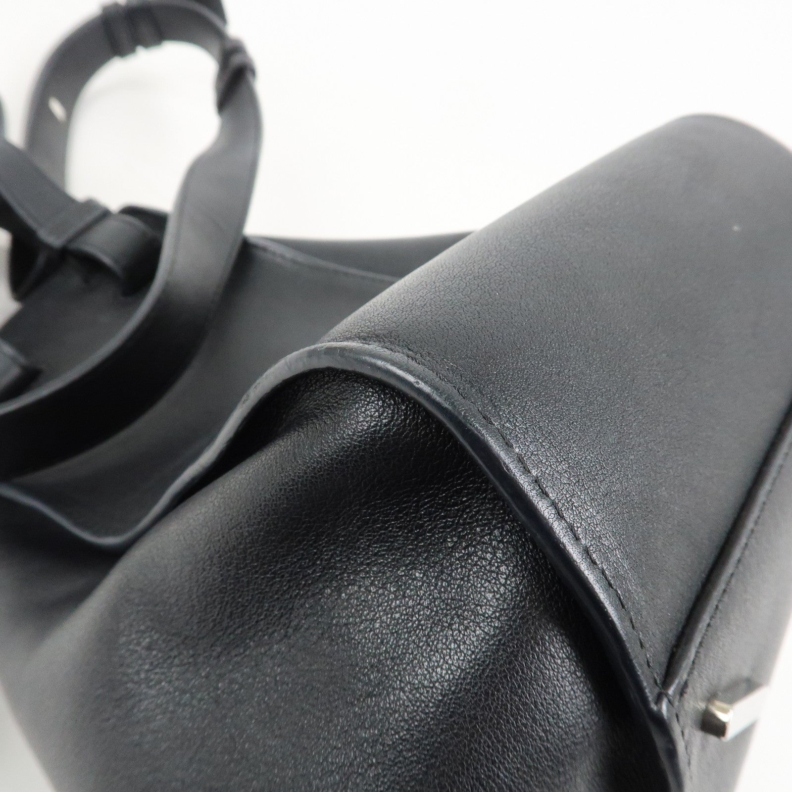 LOEWE Anagram Leather Hammock Small Shoulder Bag Black