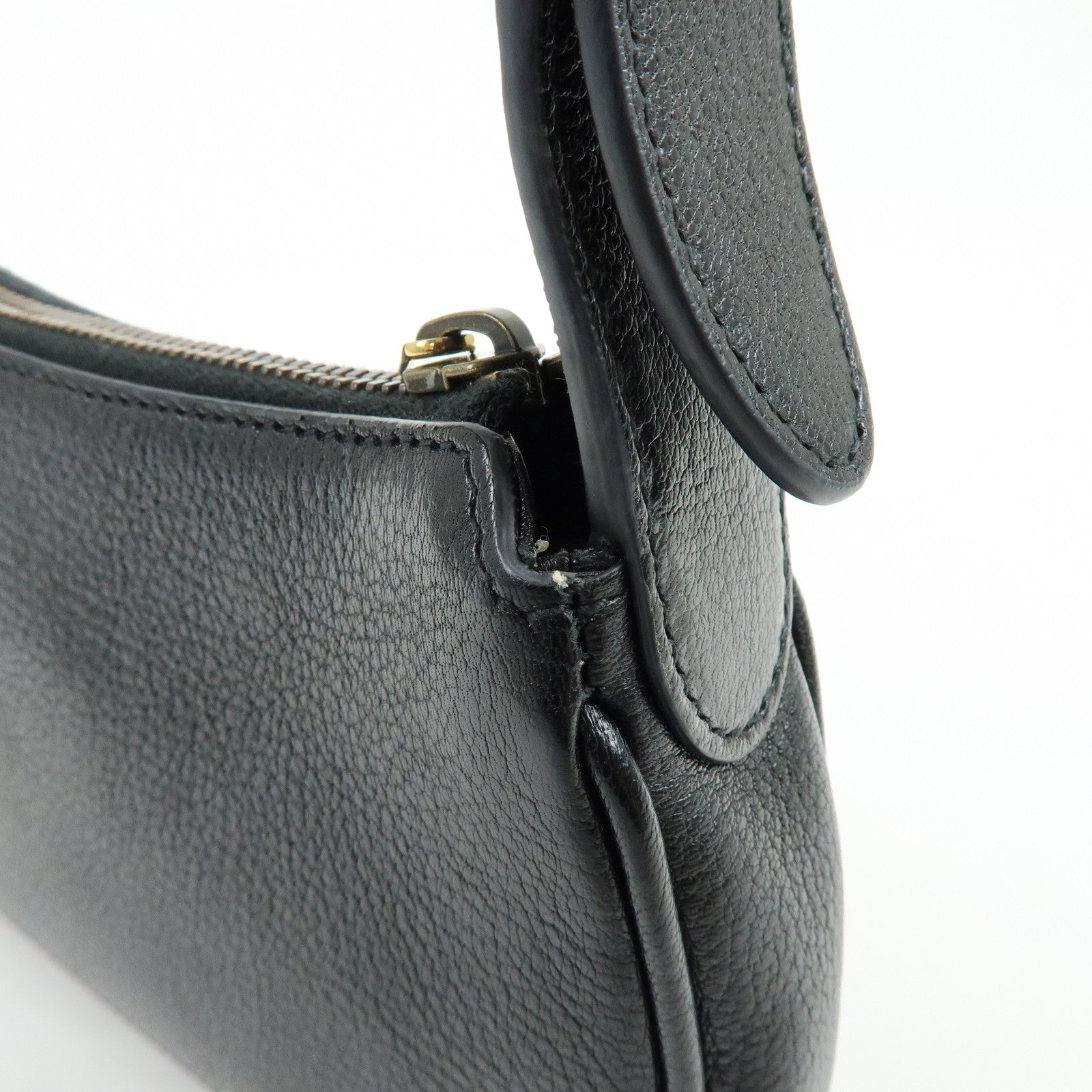 GUCCI GG Marmont Leather Small Hand Bag Black 139076