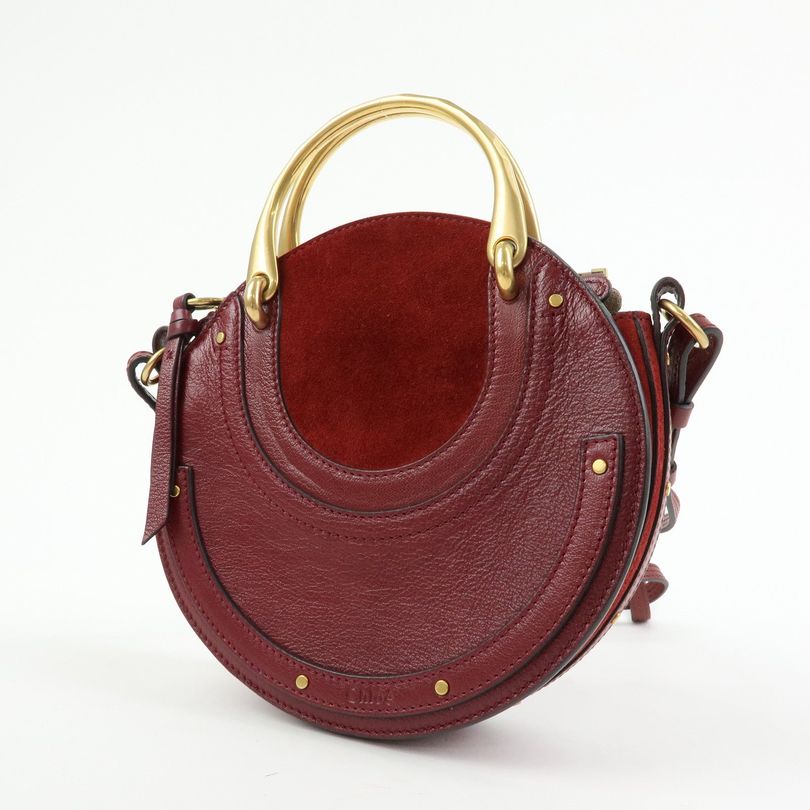Chloe Pixie Leather Suede 2Way Bag Hand Bag Shoulder Bag Bordeaux