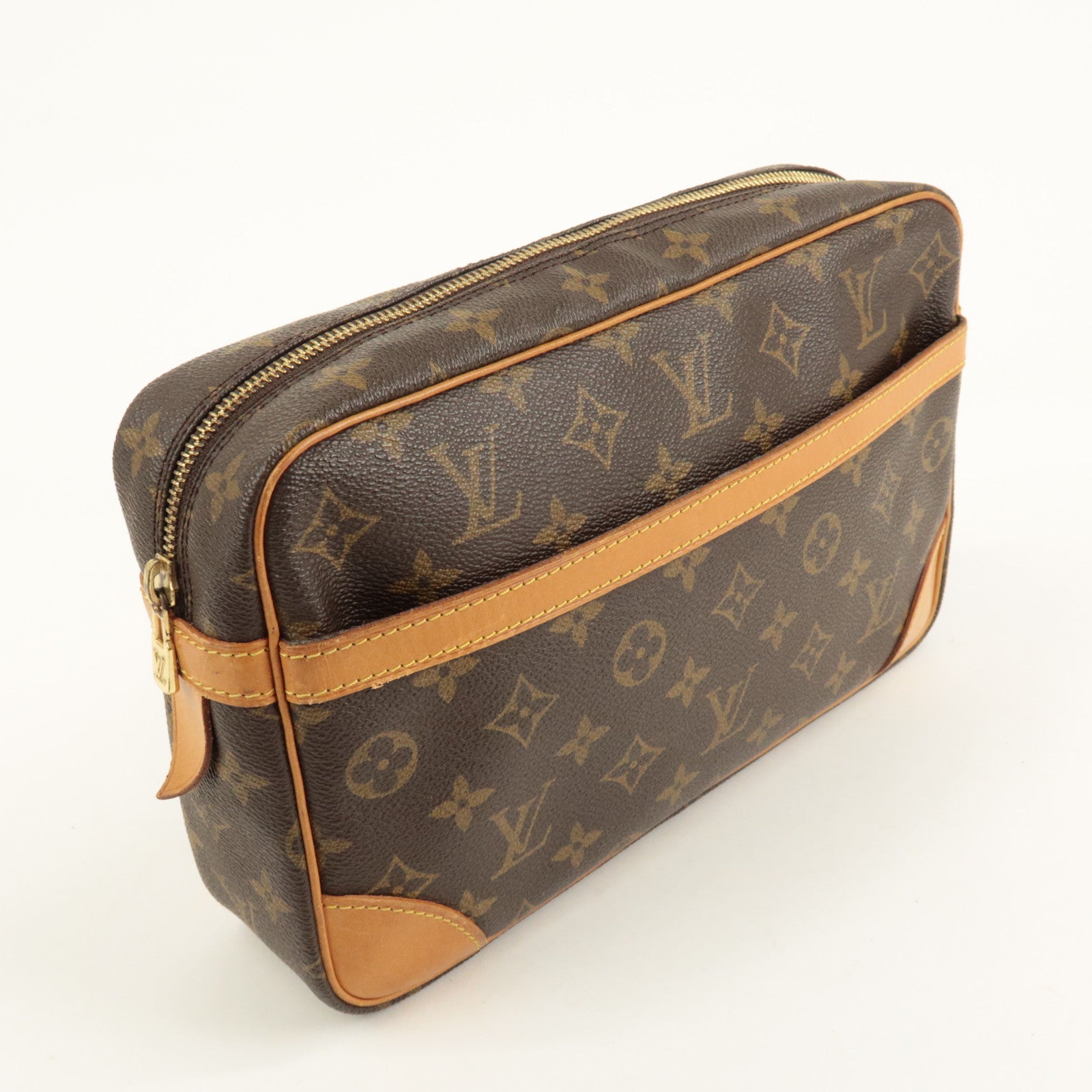 Louis Vuitton Monogram Compiegne 28 Pouch Clutch Bag Brown M51845 Used