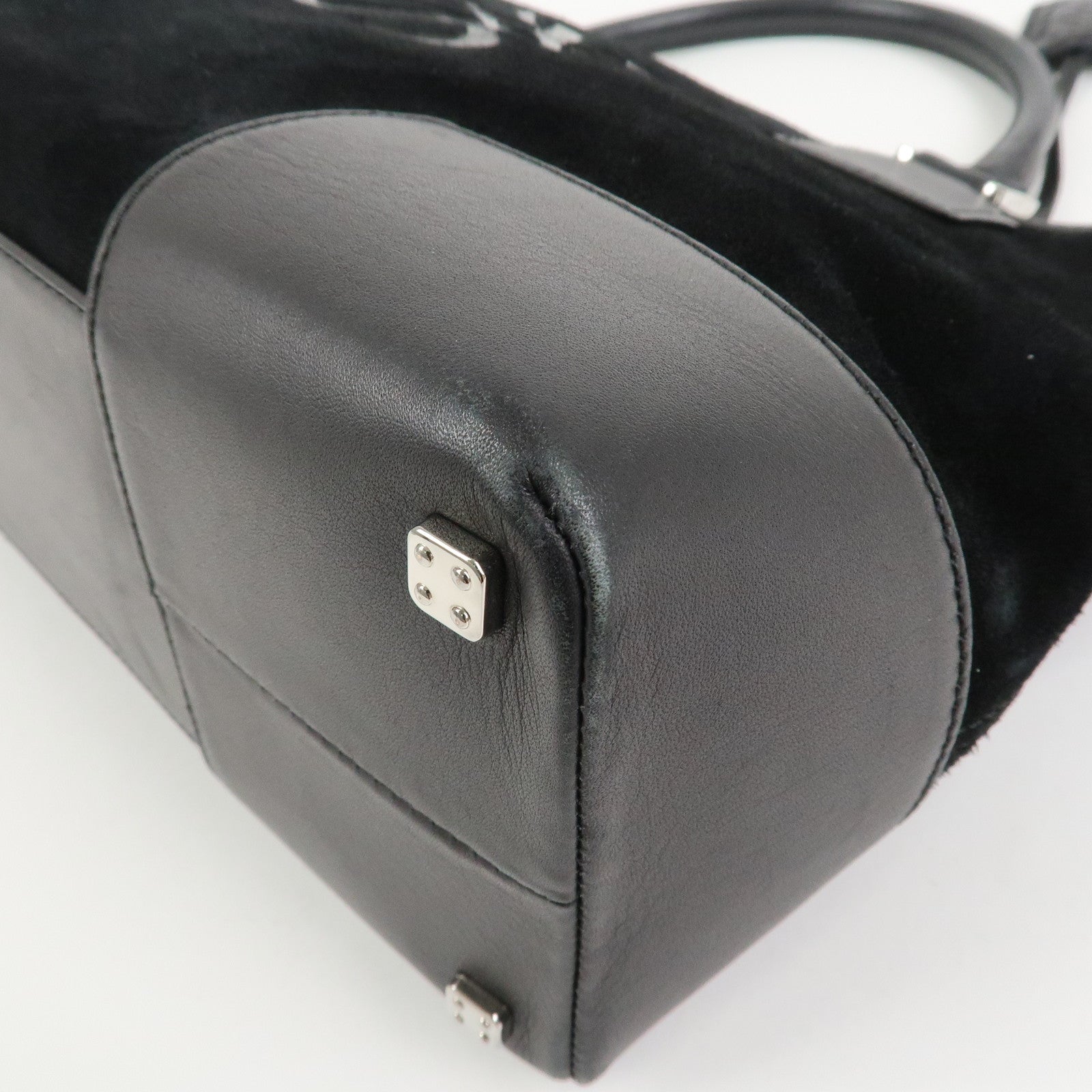 LOEWE Anagram Leather 2WAY Bag Shoulder Bag Hand Bag Black