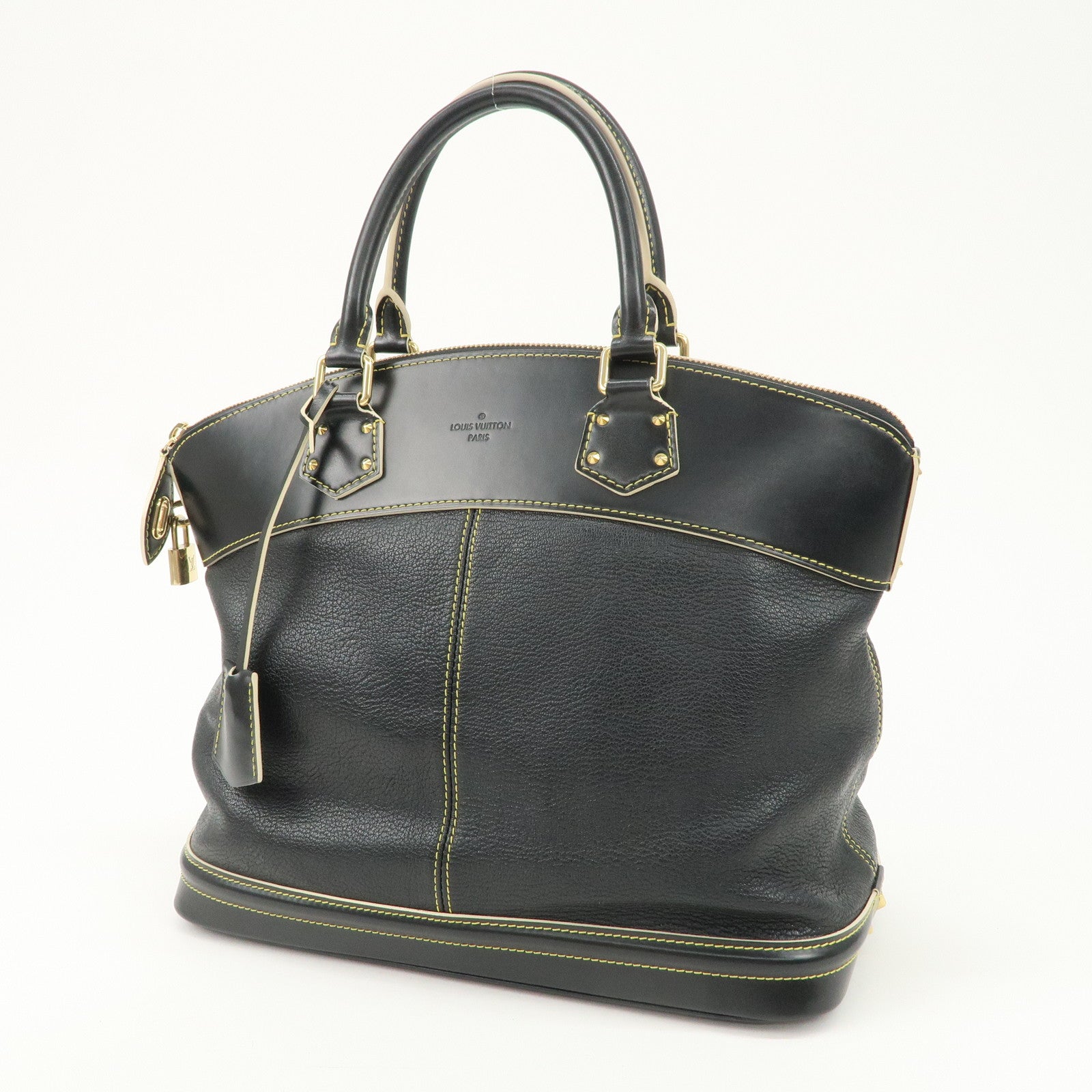 Louis Vuitton Suhari Leather Lock It MM Hand Bag Noir Black M91875
