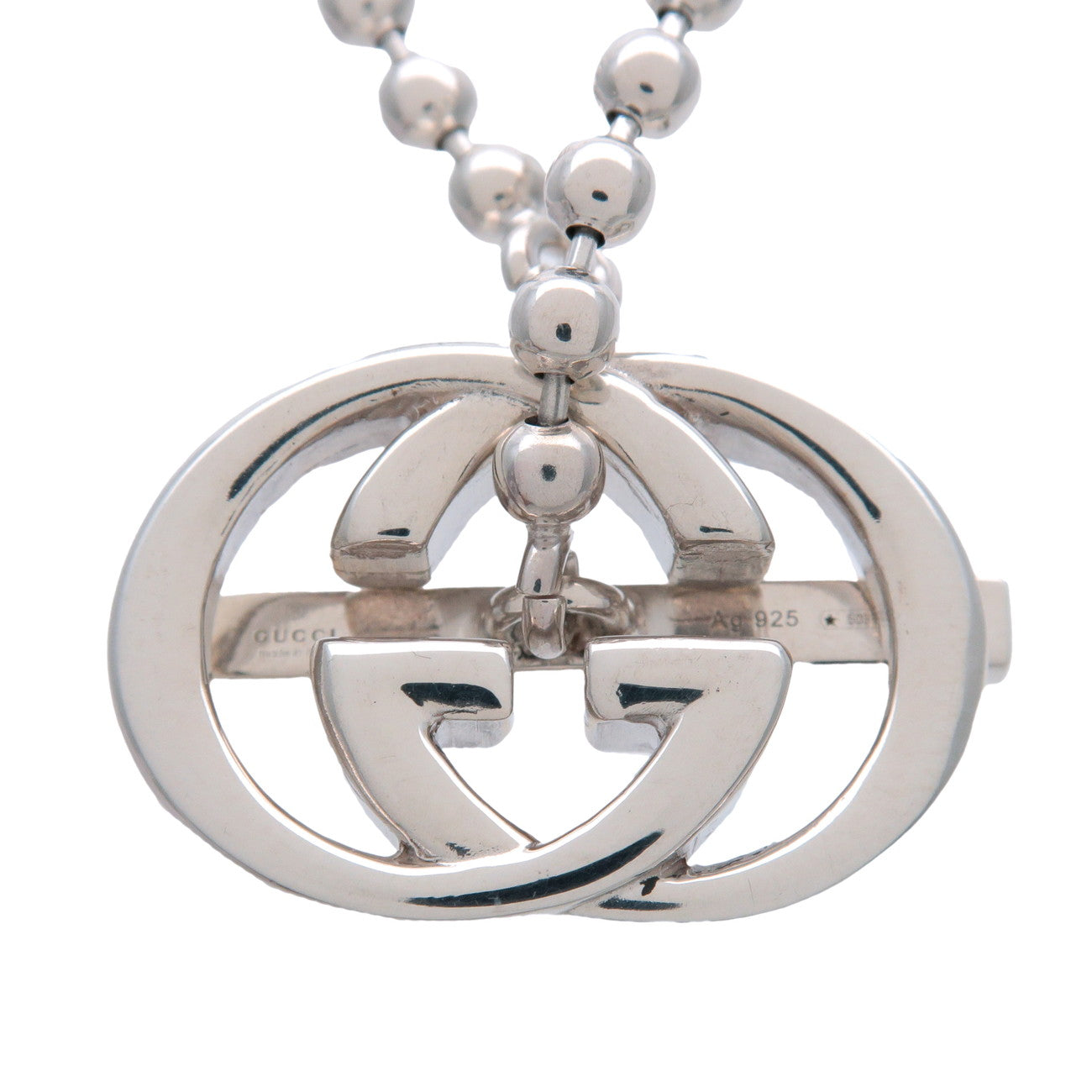 GUCCI Interlocking G Necklace SV925 Silver 216435