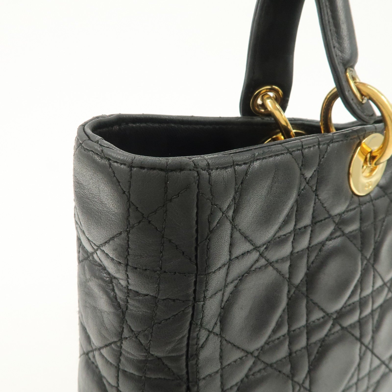 Christian Dior Canage Lady Dior Leather Large Hand Bag Tote Bag