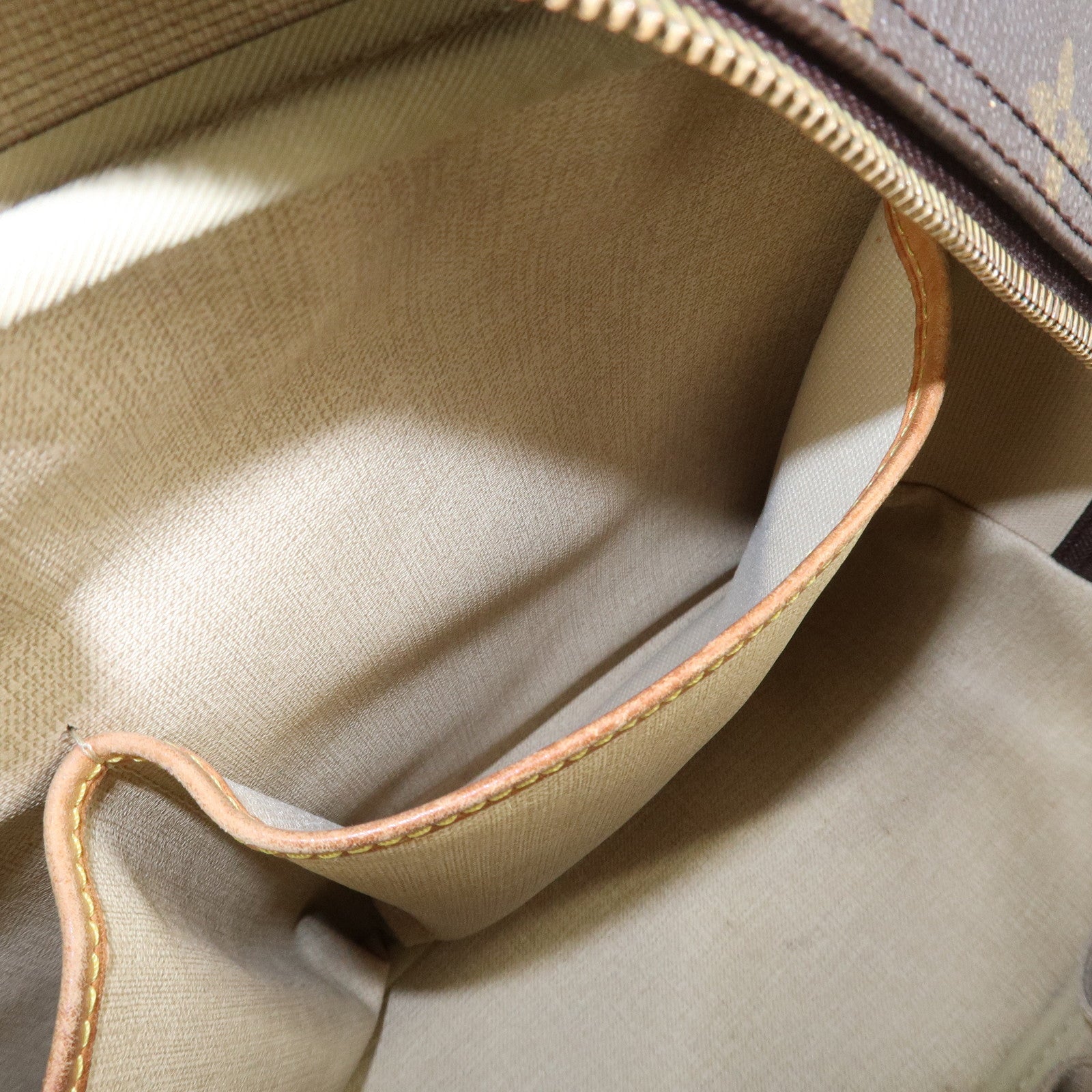 Louis Vuitton Monogram Deauville Hand Bag Brown M47270 Used