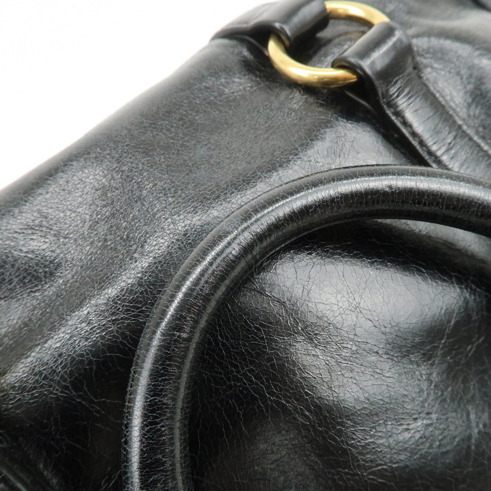 MIU MIU Vitello Shine Leather 2Way Bag Hand Bag Black 5BB893