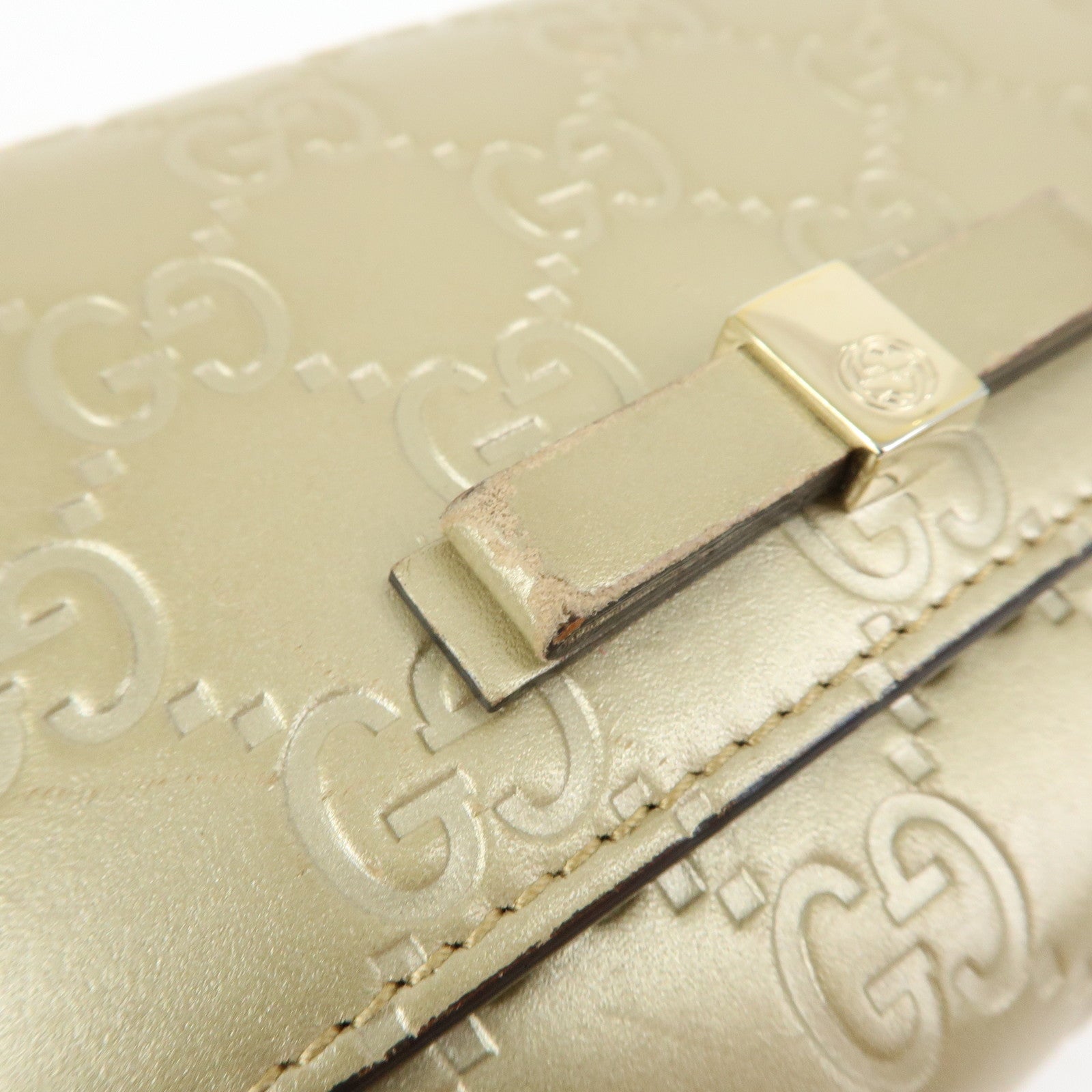 GUCCI Guccissima Interlocking G Flap Long Wallet Gold 388679