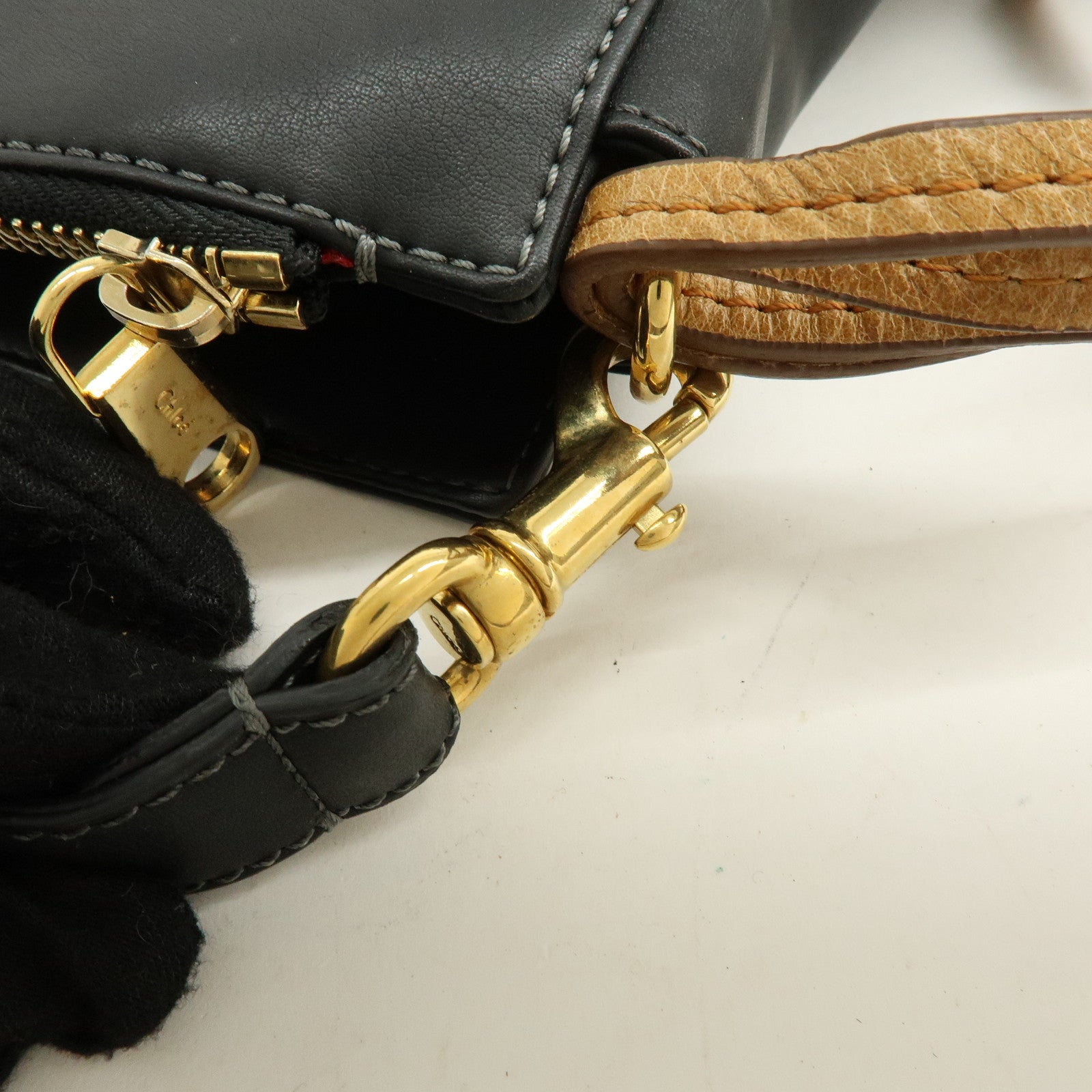 Chloe Eden Leather Tassel Shoulder Bag Crossbody Bag Black