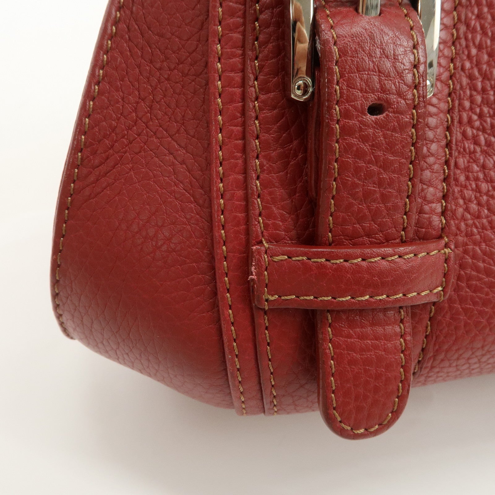 LOEWE Senda Leather Shoulder Bag Hand Bag Red