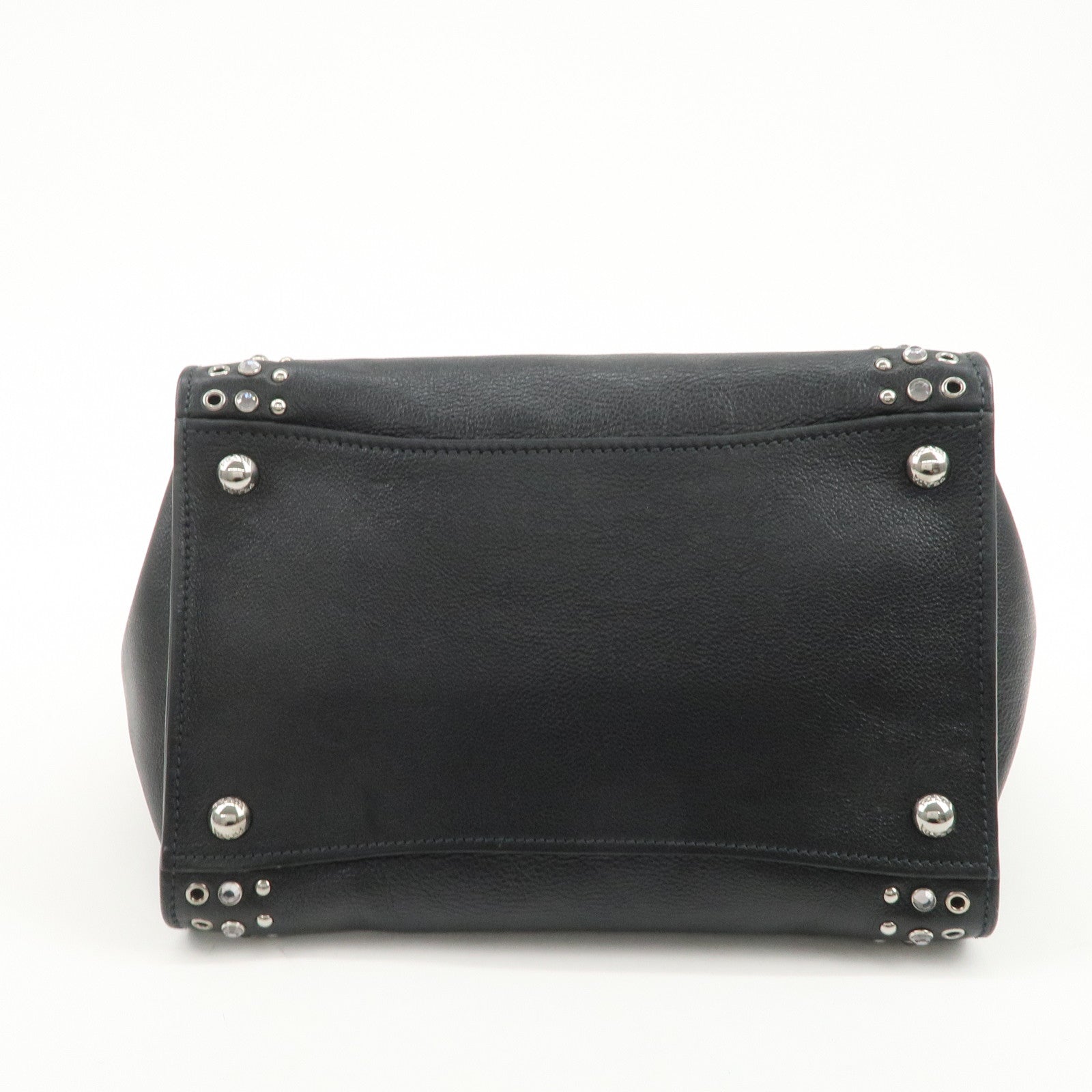 PRADA Triangle Logo Leather 2Way Bag Hand Bag Shoulder Bag B2625V