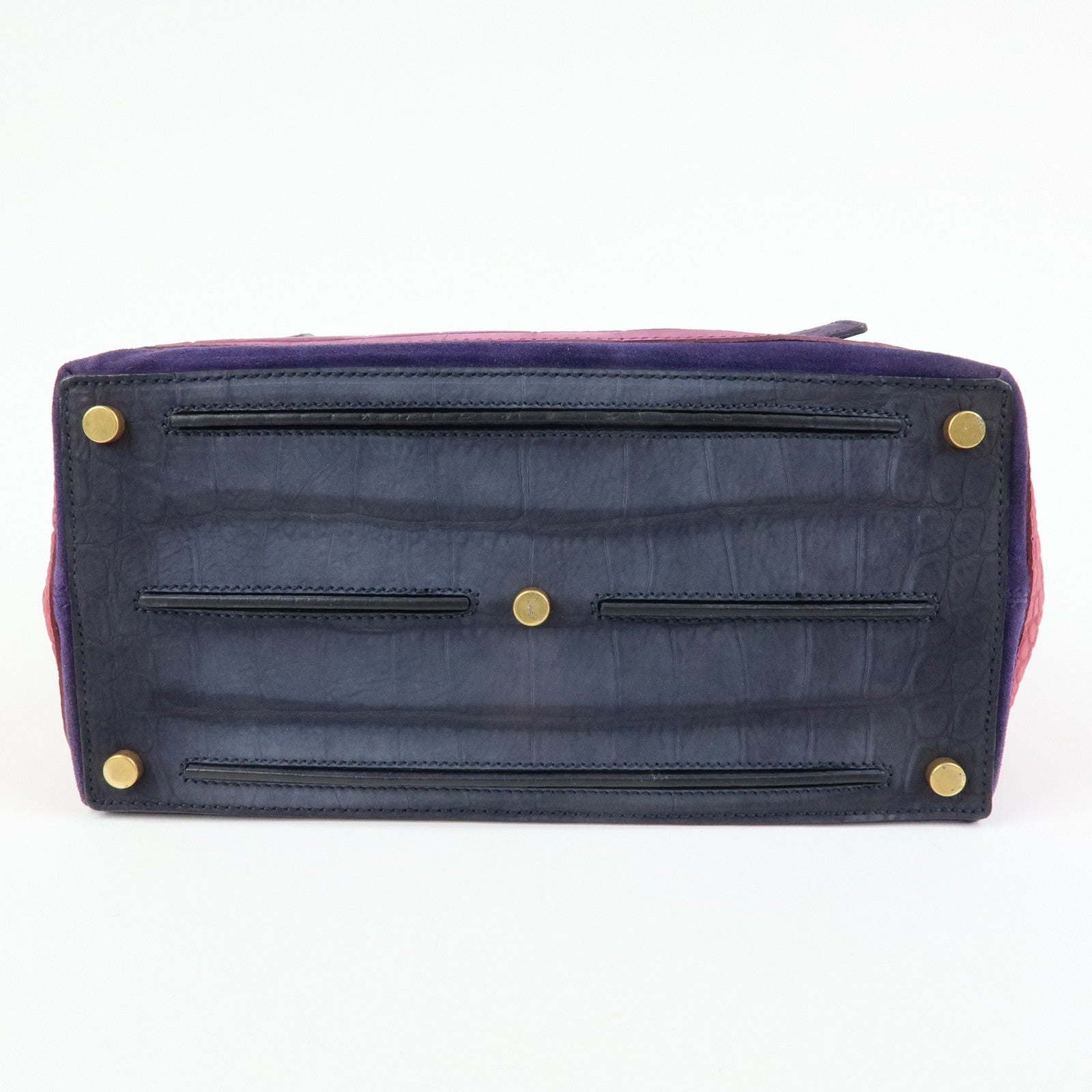 SAINT LAURENT PARIS Muse Two Suede Leather 2way Bag Purple Pink