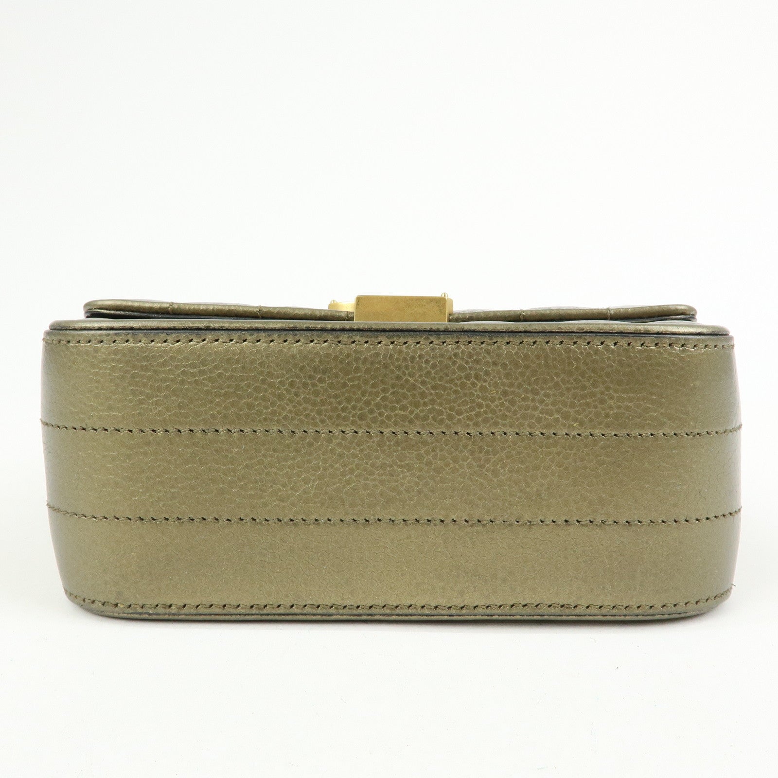 SAINT LAURENT PARIS Leather Vicky Shoulder Bag Crossbody Bag Gold