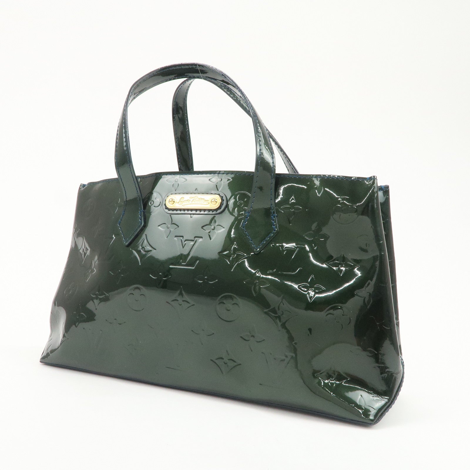 Louis Vuitton Monogram Vernis Wilshire PM Hand Bag Bleu Nuit M93684