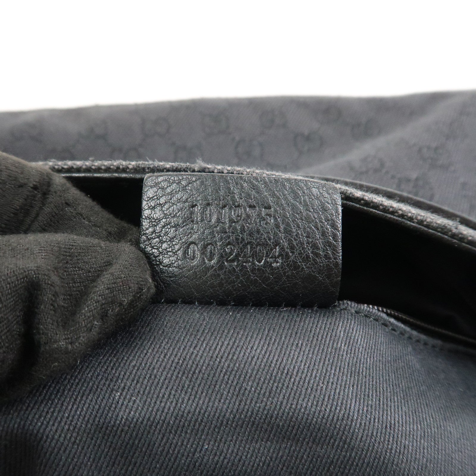 GUCCI Horsebit GG Canvas Leather Shoulder Bag Black 101975