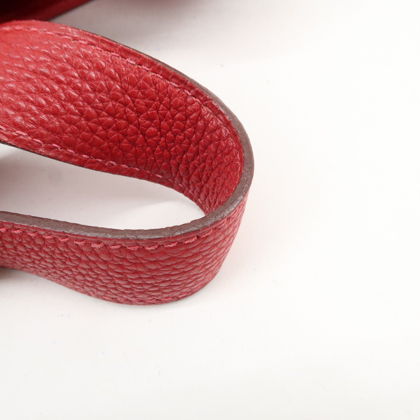 HERMES Deauville Vibrato Picotin Lock PM O Stamped Hand Bag Red