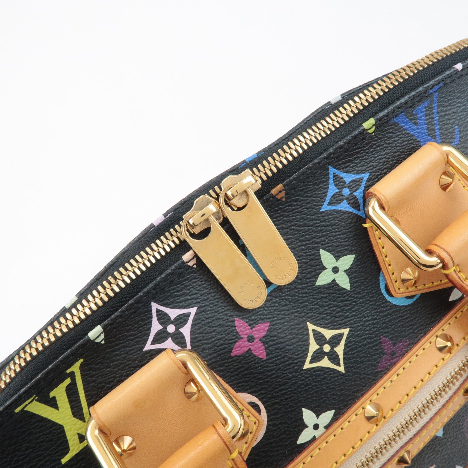 Louis Vuitton Monogram Multicolor Alma Hand Bag Noir M92646
