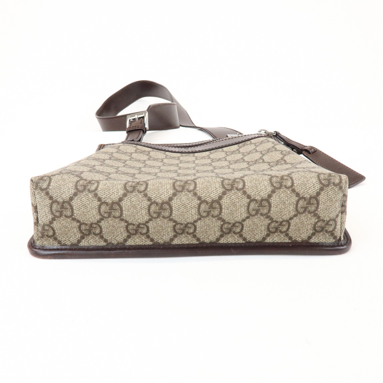 GUCCI GG Supreme PVC Leather Shoulder Crossbody Bag Brown 92562