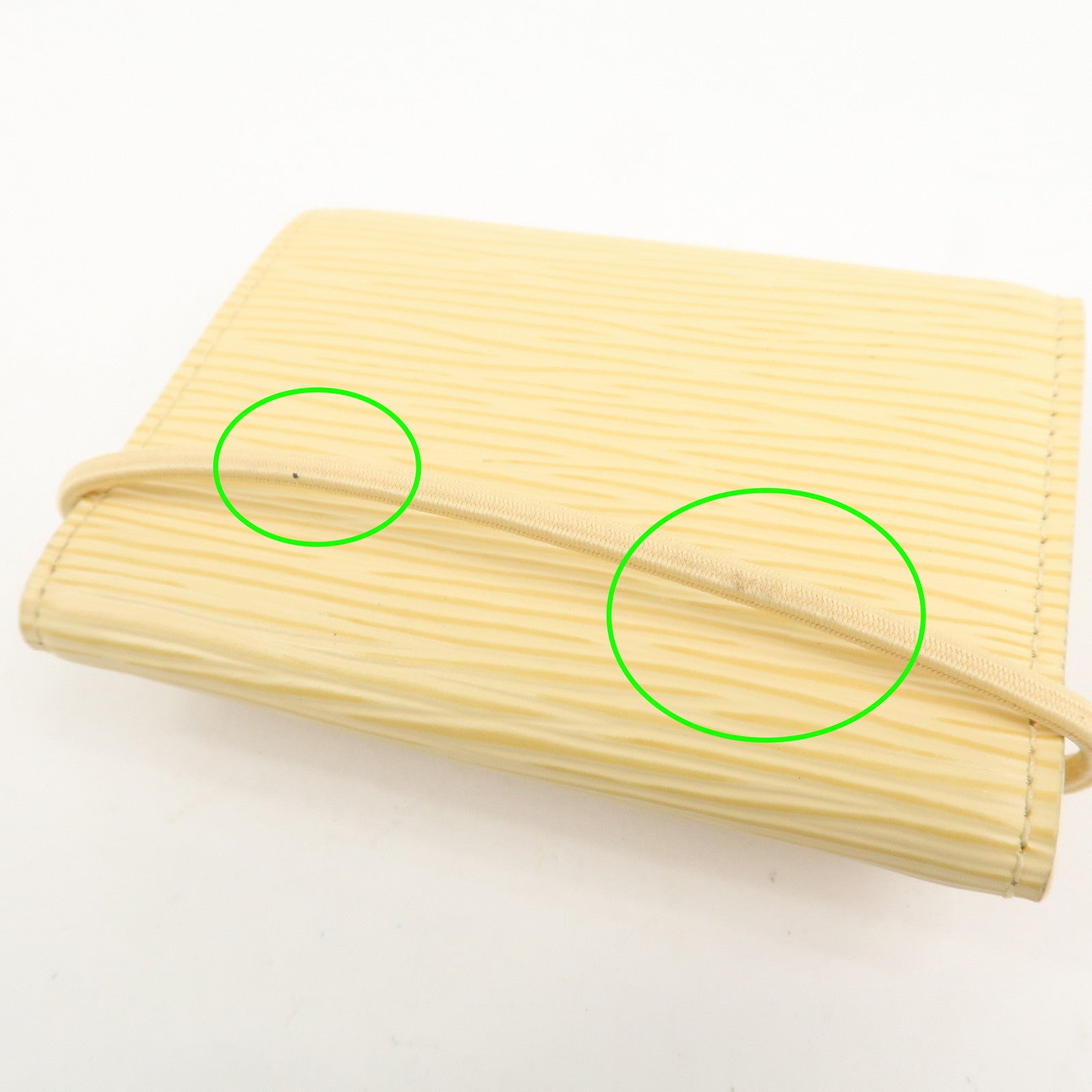 Louis Vuitton Epi Portefeuille Elastic Coin Purse Vanilla M6346A