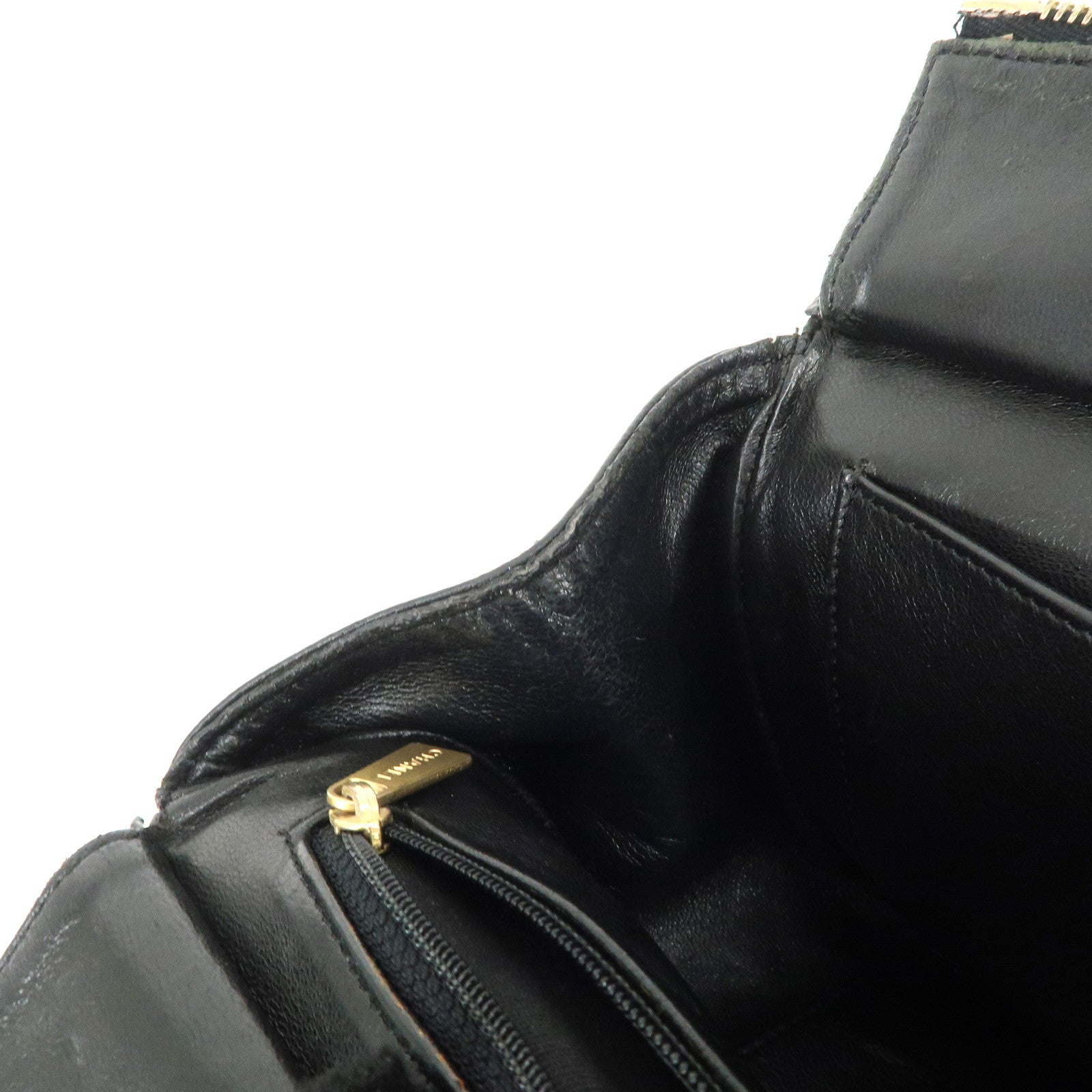 CHANEL COCO Mark Matelasse Caviarskin Chain Tote Bag Black Used