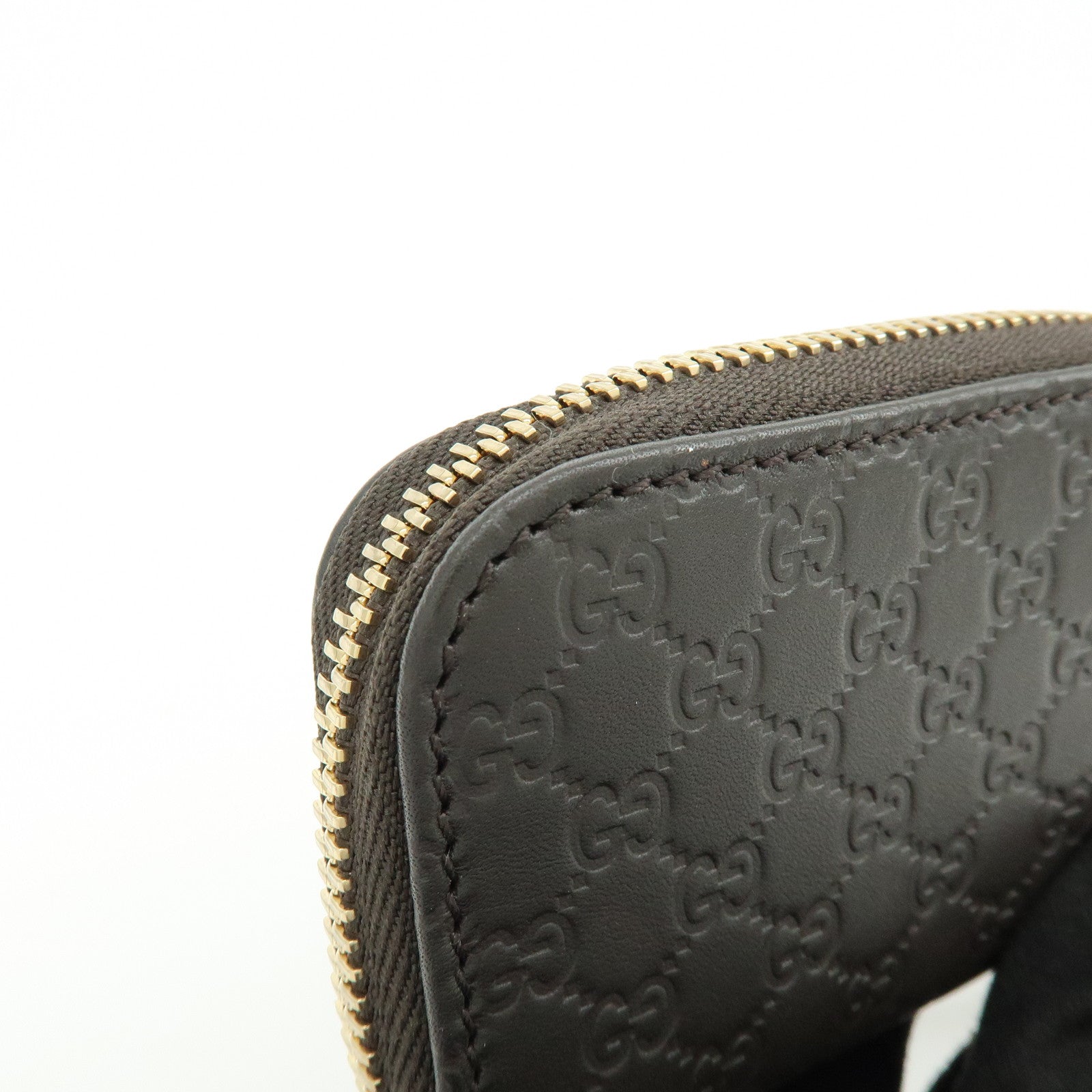 GUCCI Micro Guccissima Leather Coin Case Purse Dark Brown 449896