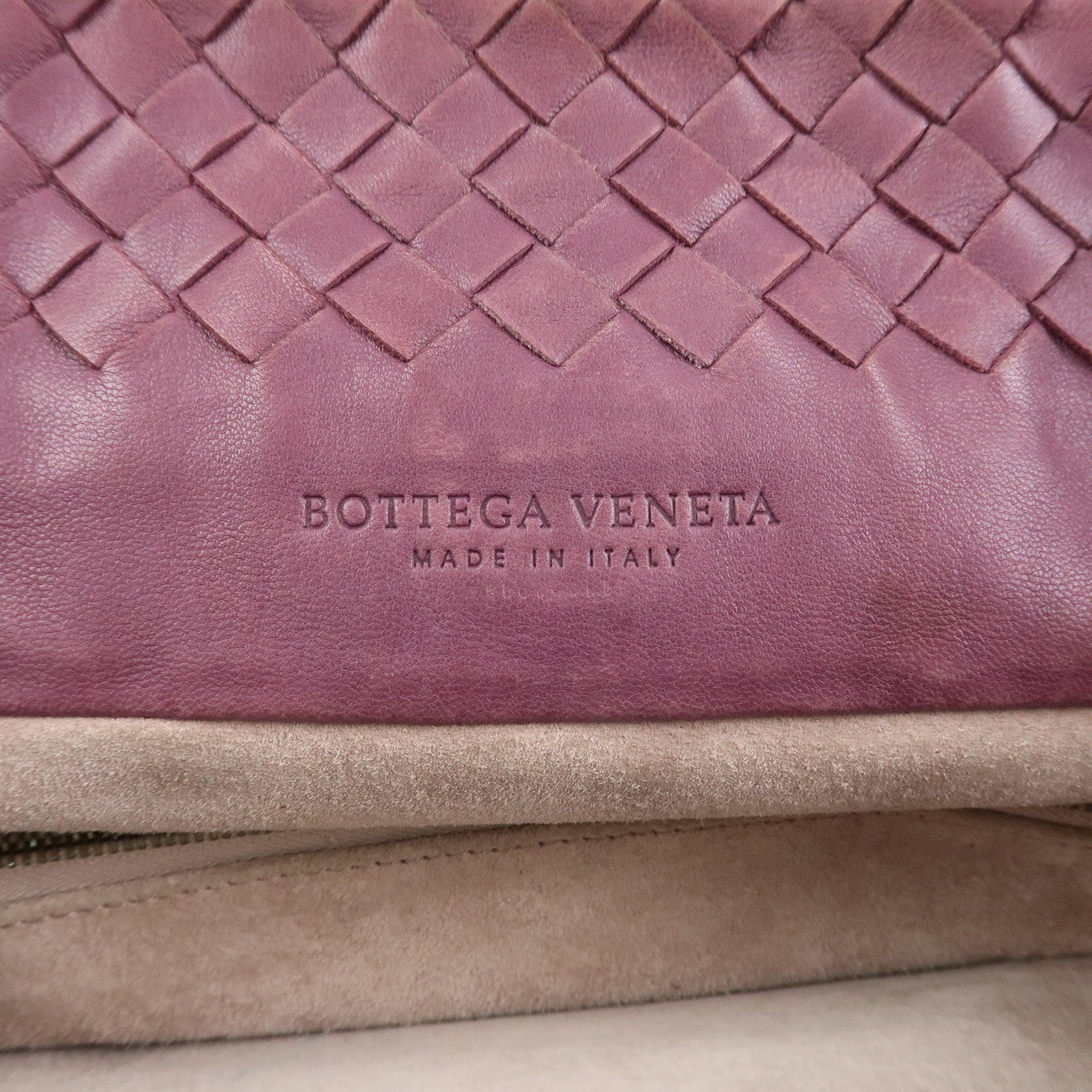 BOTTEGA VENETA Intrecciato Leather Tote Bag Hand Bag Purple