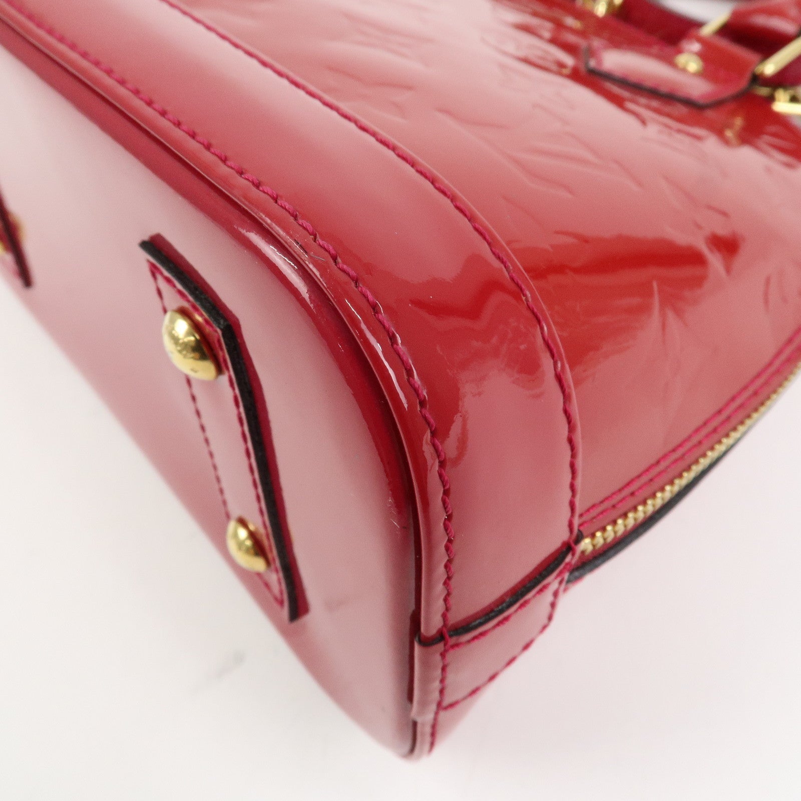 Louis Vuitton Monogram Vernis Leather Alma BB 2Way Bag Red M91606
