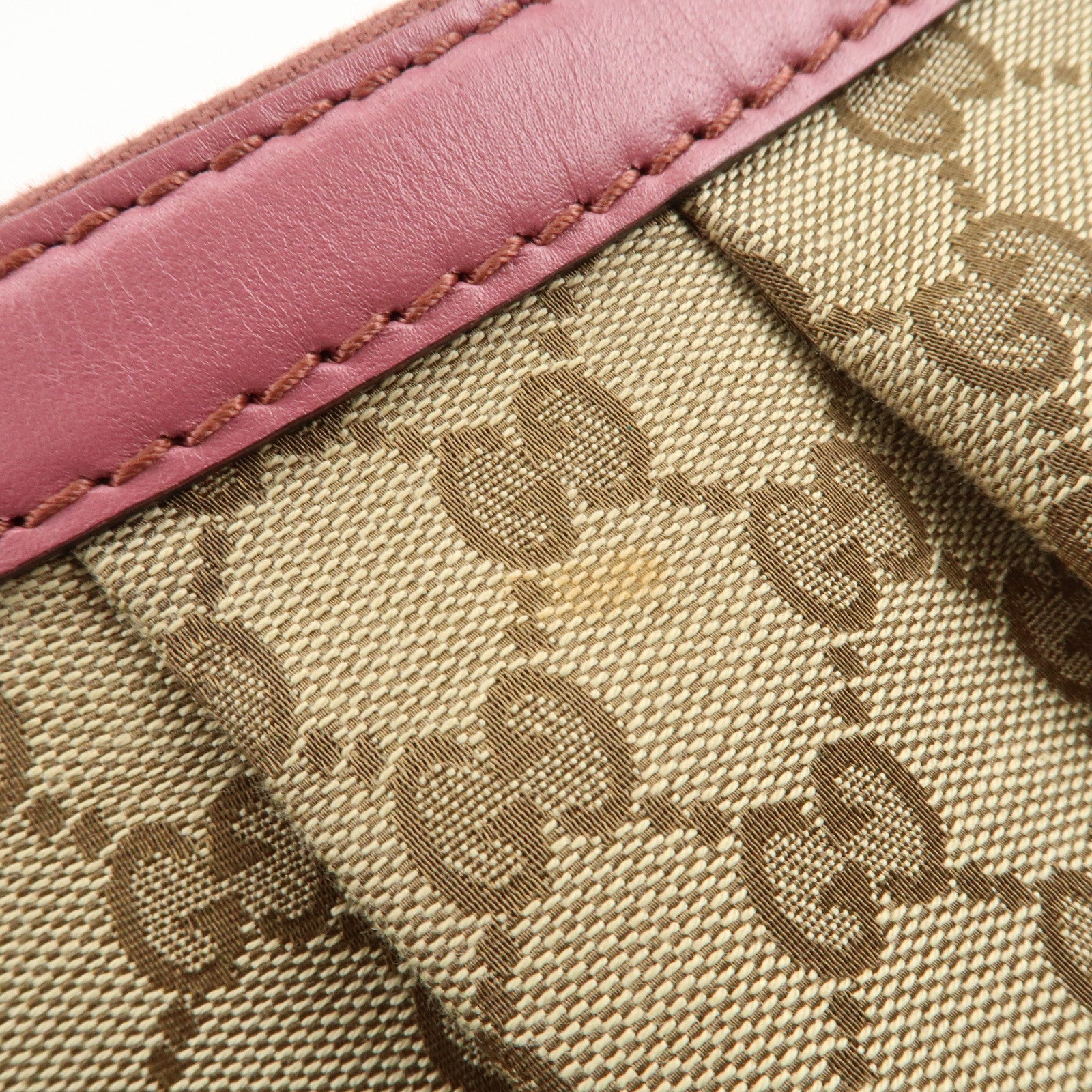 GUCCI Sukey Interlocking G GG Canvas Leather Shoulder Bag Beige