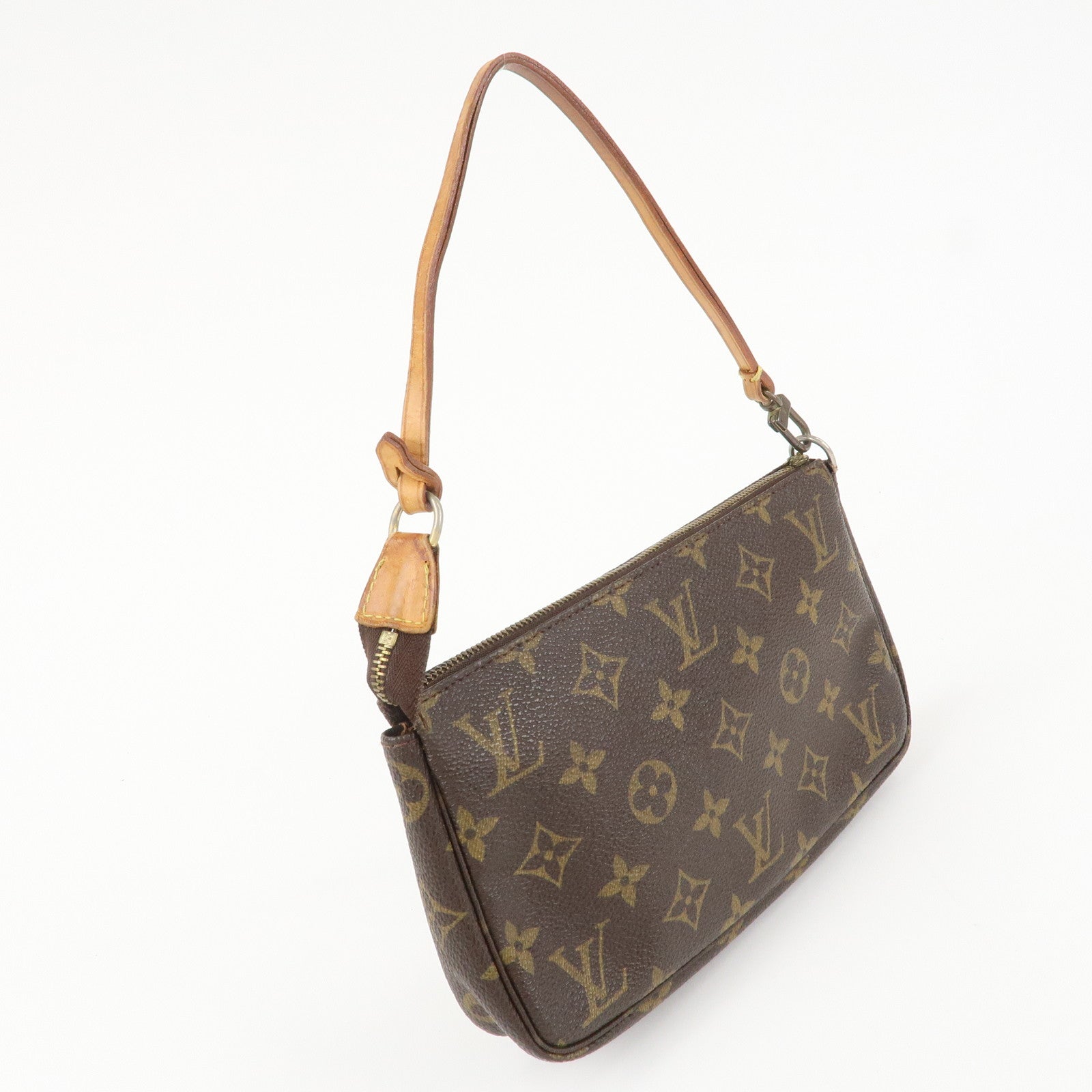 Louis Vuitton Monogram Pochette Accessoires Hand Bag Brown M51980 Used