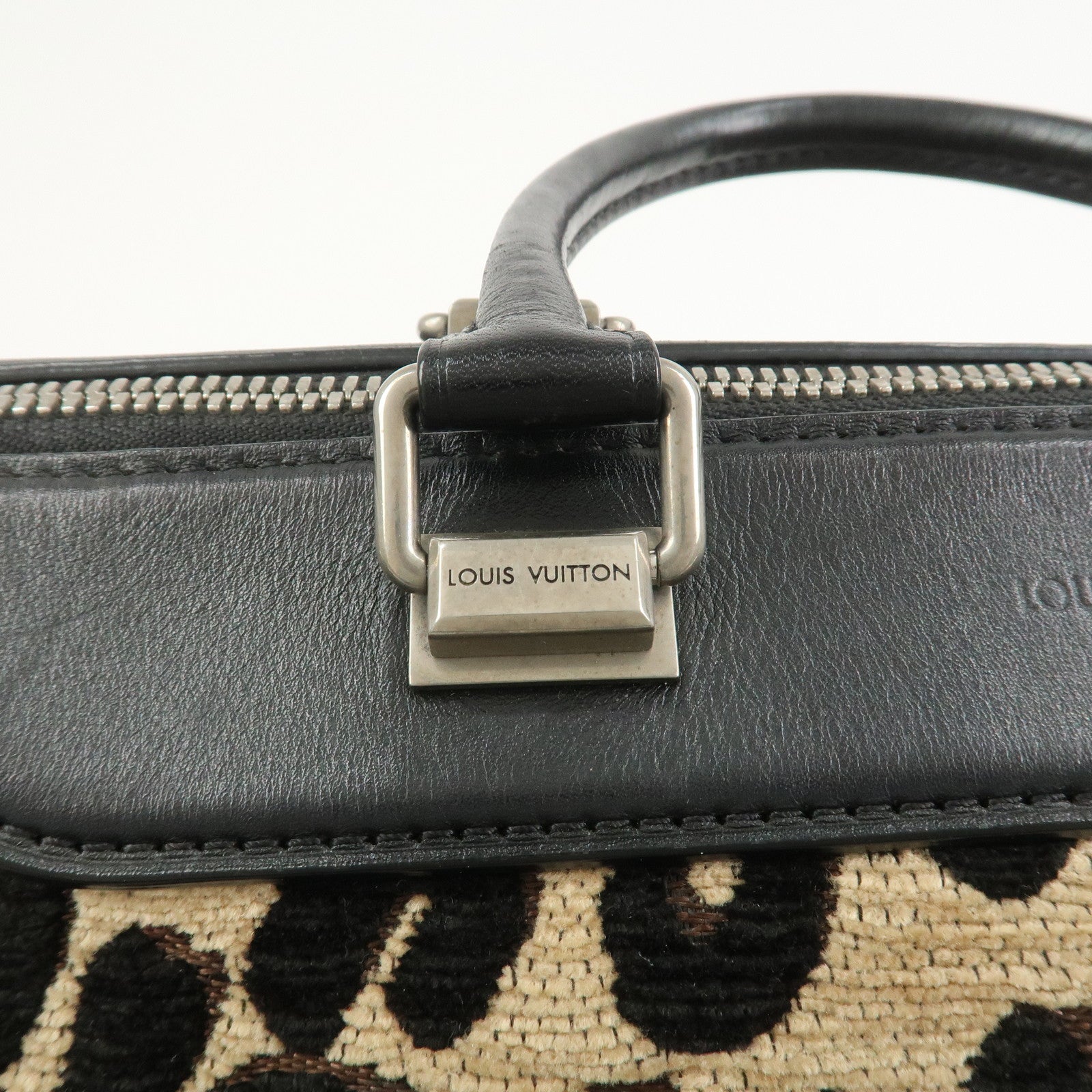 Louis Vuitton Speedy PM Leopard Corduroy Leather Hand Bag M97396