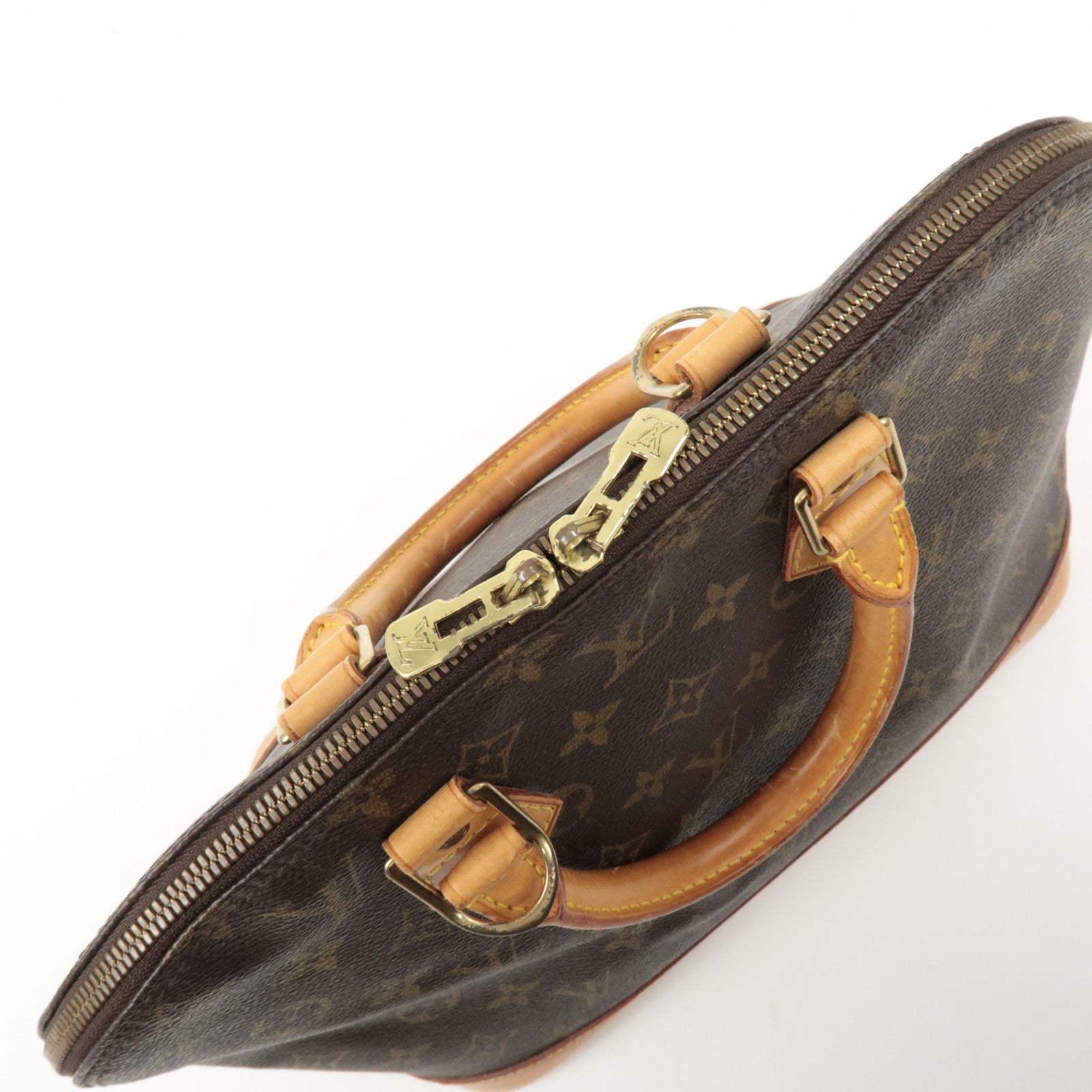 Louis Vuitton Monogram Canvas Alma Hand Bag Brown M51130 Used