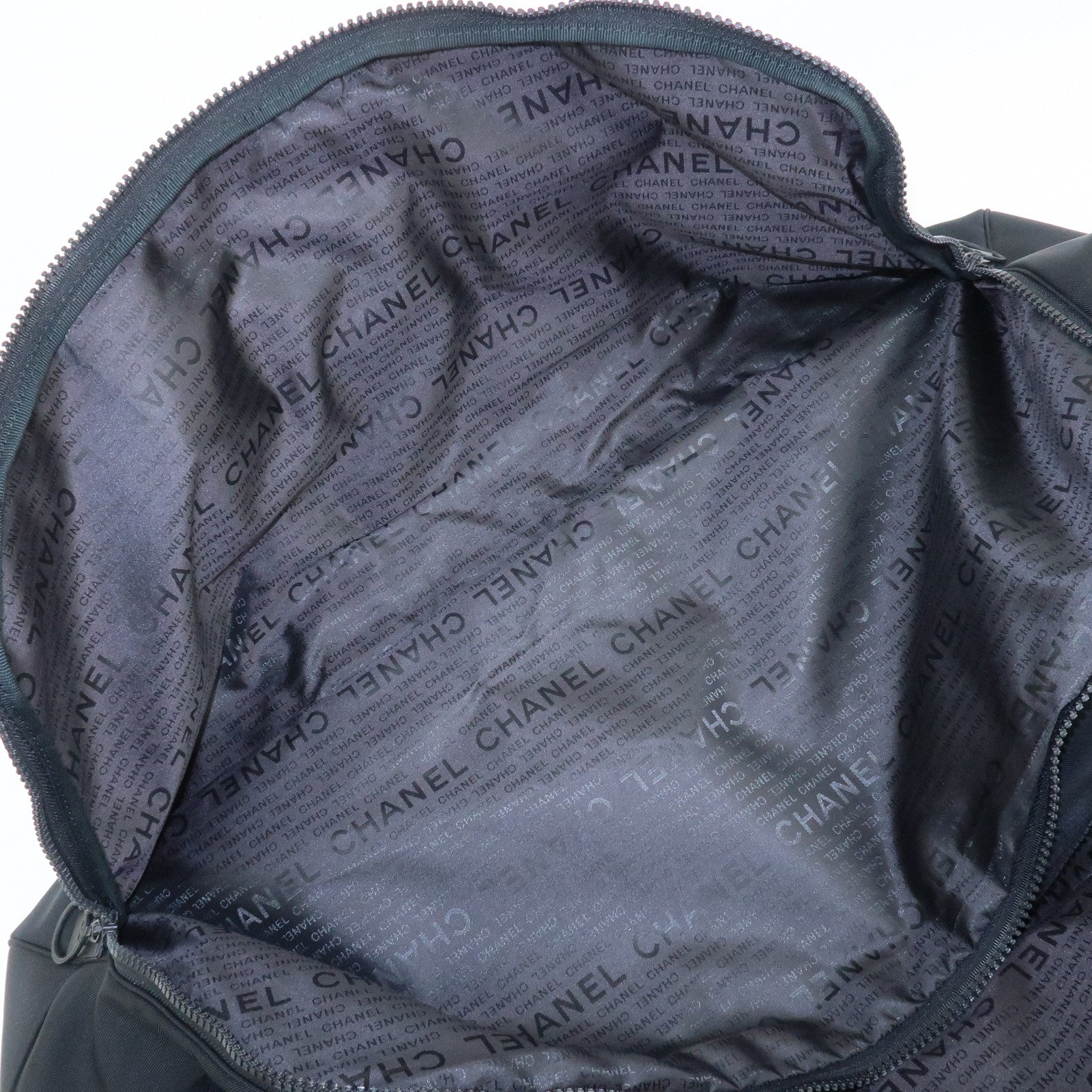 CHANEL Sport Line COCO Mark Nylon Boston Bag Shoulder Bag Black