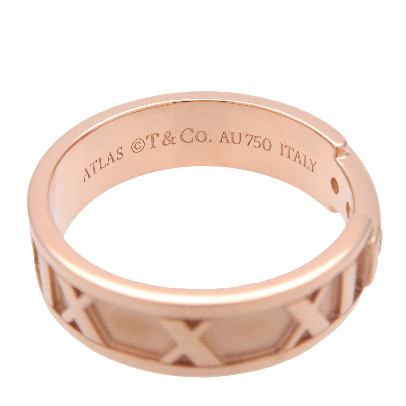 Tiffany & Co Atlas 3P Diamond Ring K18PG 750PG Rose Gold US6 EU51.5