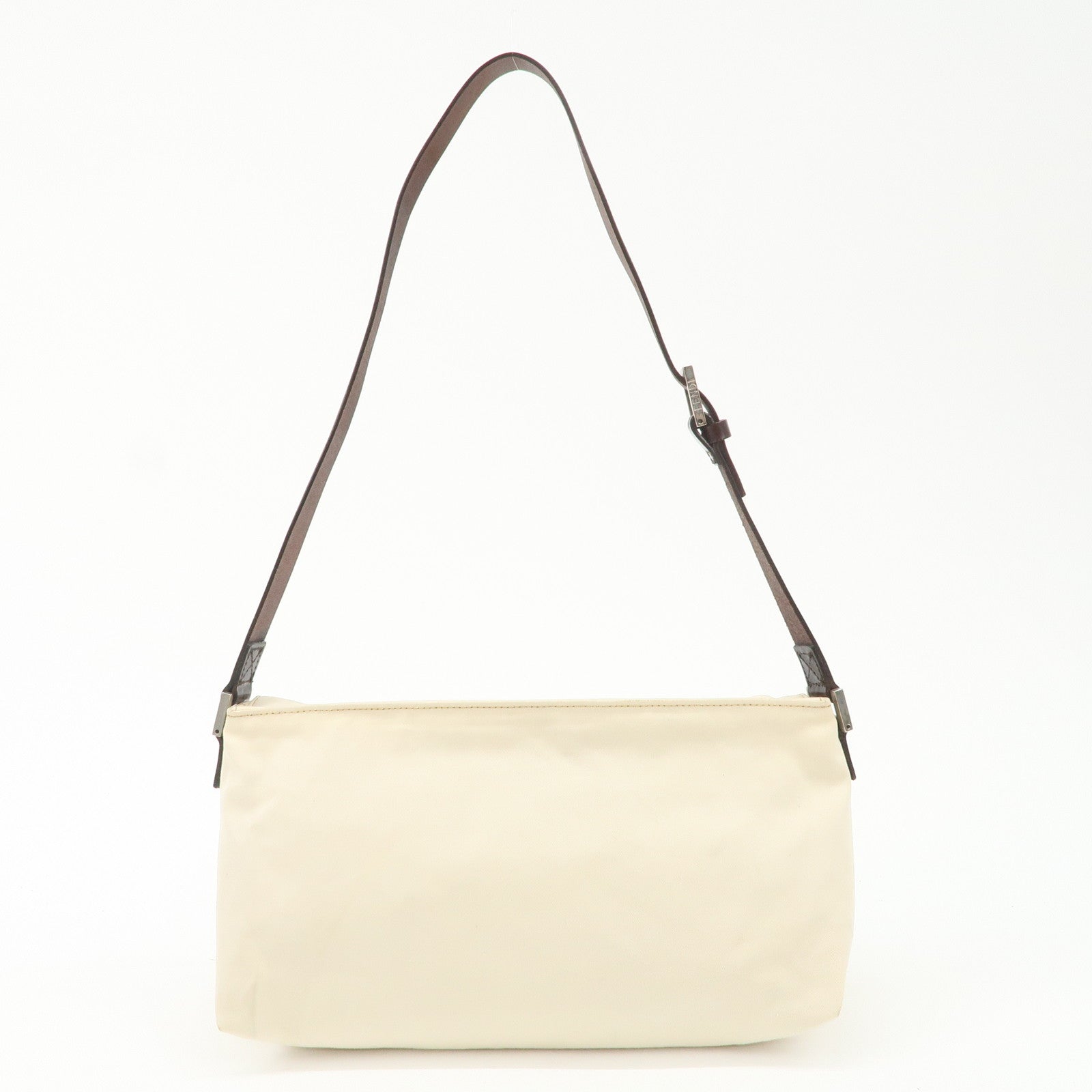 FENDI Canvas Shoulder Bag Hand Bag Ivory Silver Hardware