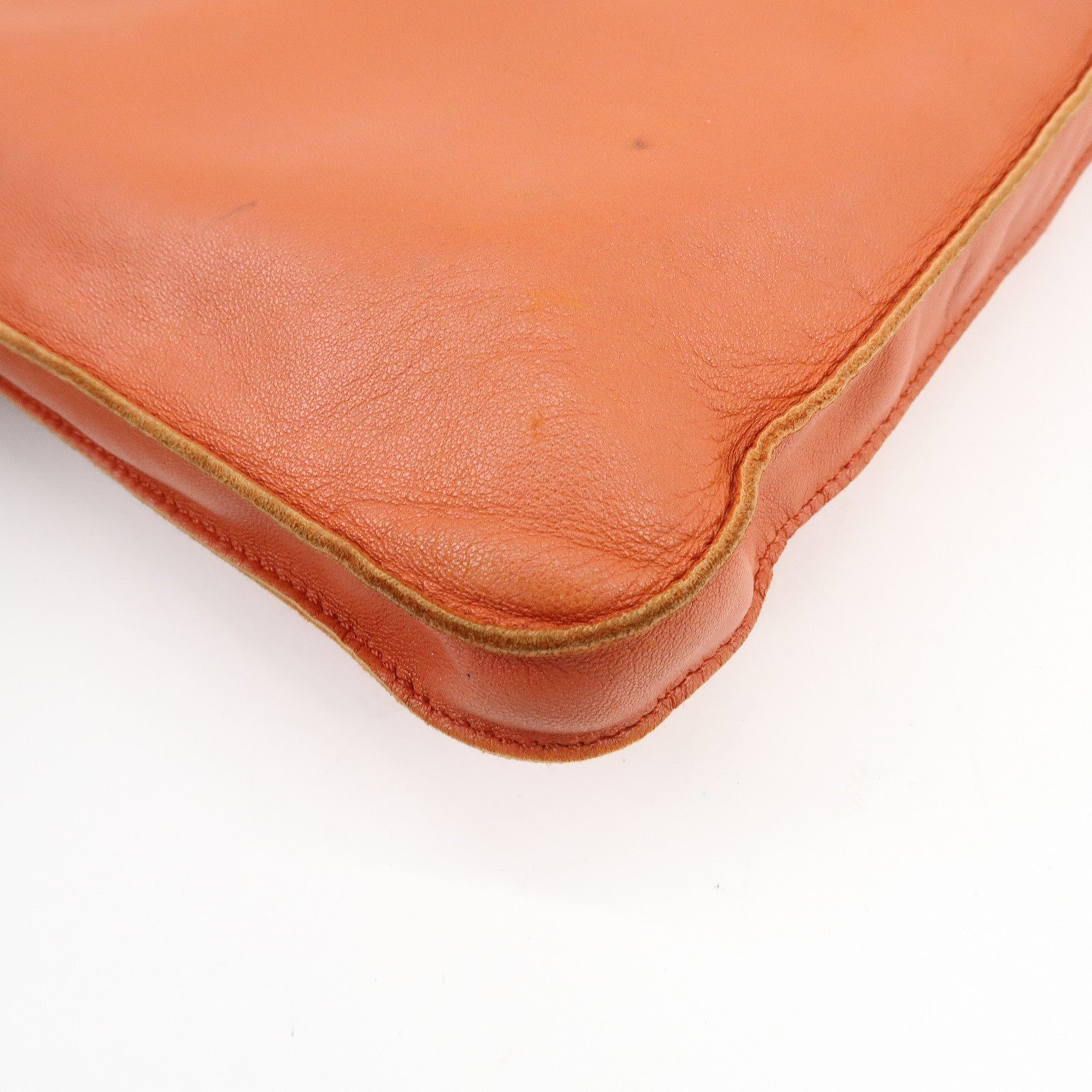 HERMES Leather Clou de Selle Shoulder Bag Crossbody Bag □P Stamped