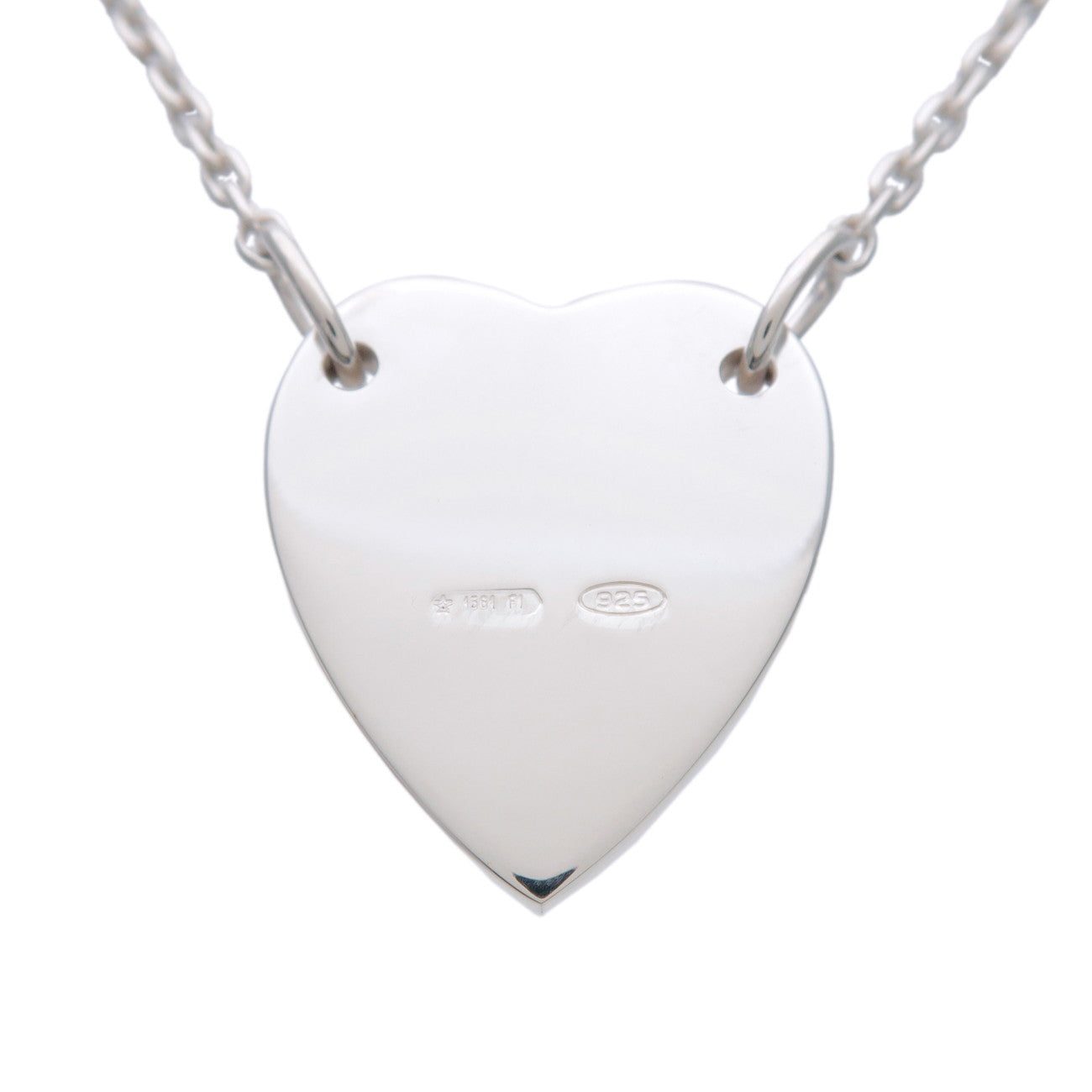 GUCCI Heart Plate Necklace SV925 Silver 223512