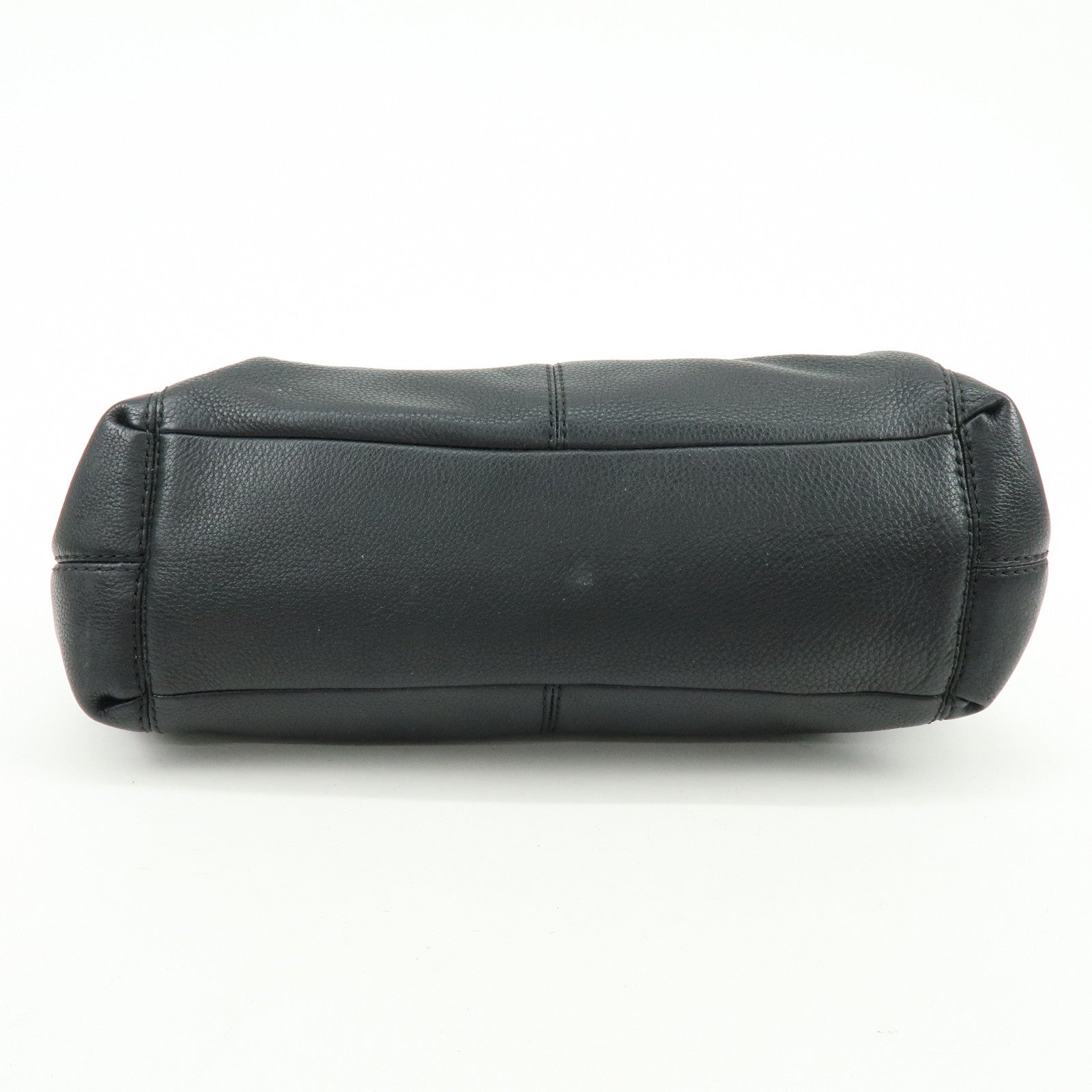 COACH Logo Leather Shoulder Bag Hand Bag Black