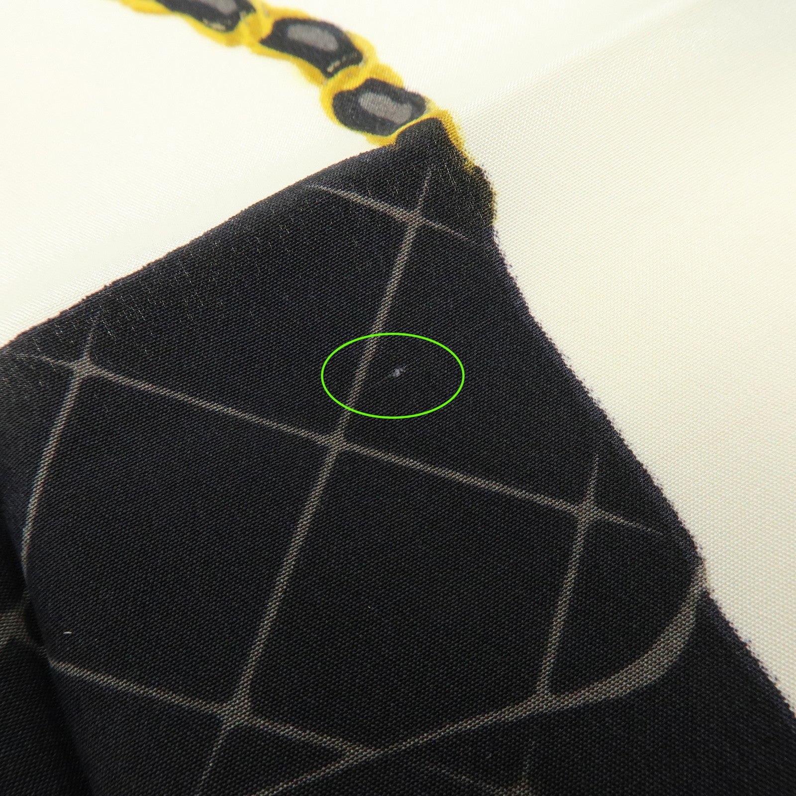 CHANEL Matelasse Silk 100% Scarf Black Green Gold