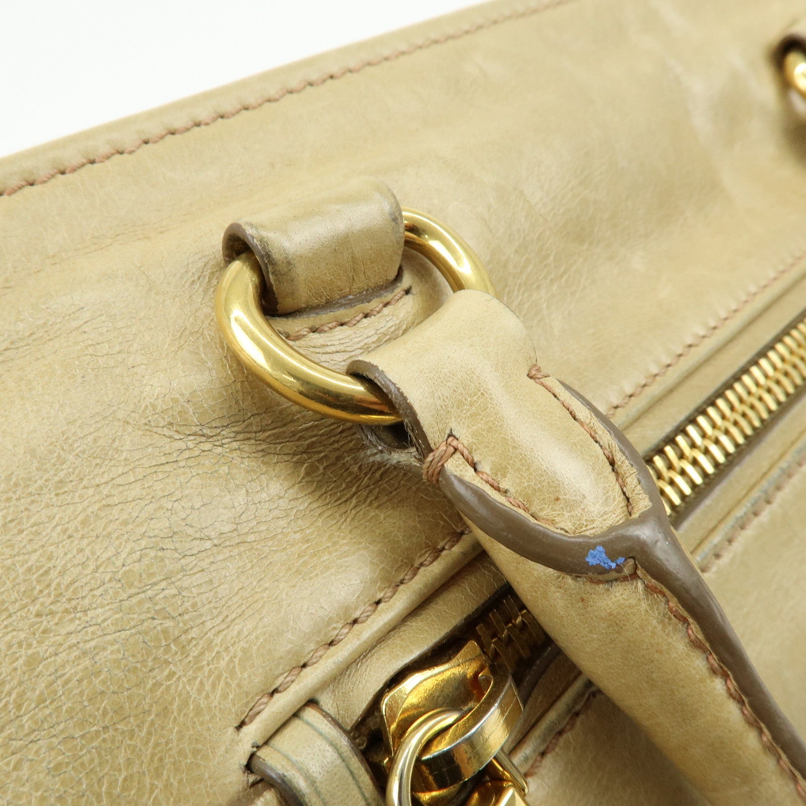 PRADA Logo Leather 2Way Shoulder Bag Hand Bag BN1921 Beige