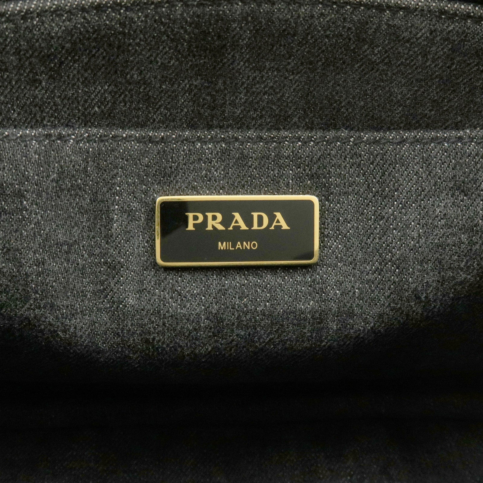 PRADA Canapa Canvas 2Way Bag Hand Bag Shoulder Bag Black