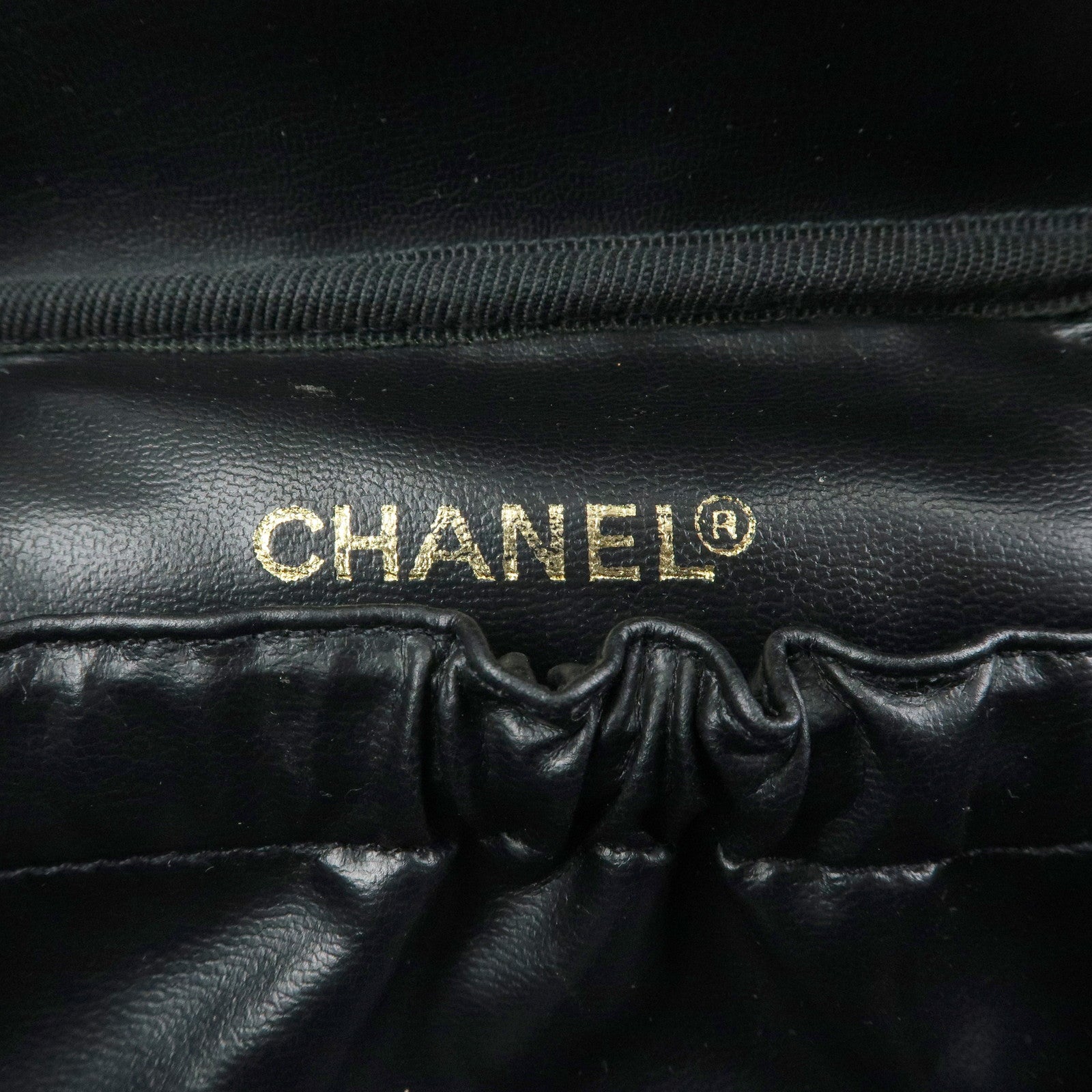 CHANEL COCO Mark Caviarskin Hand Bag Vanity Case Black A01997