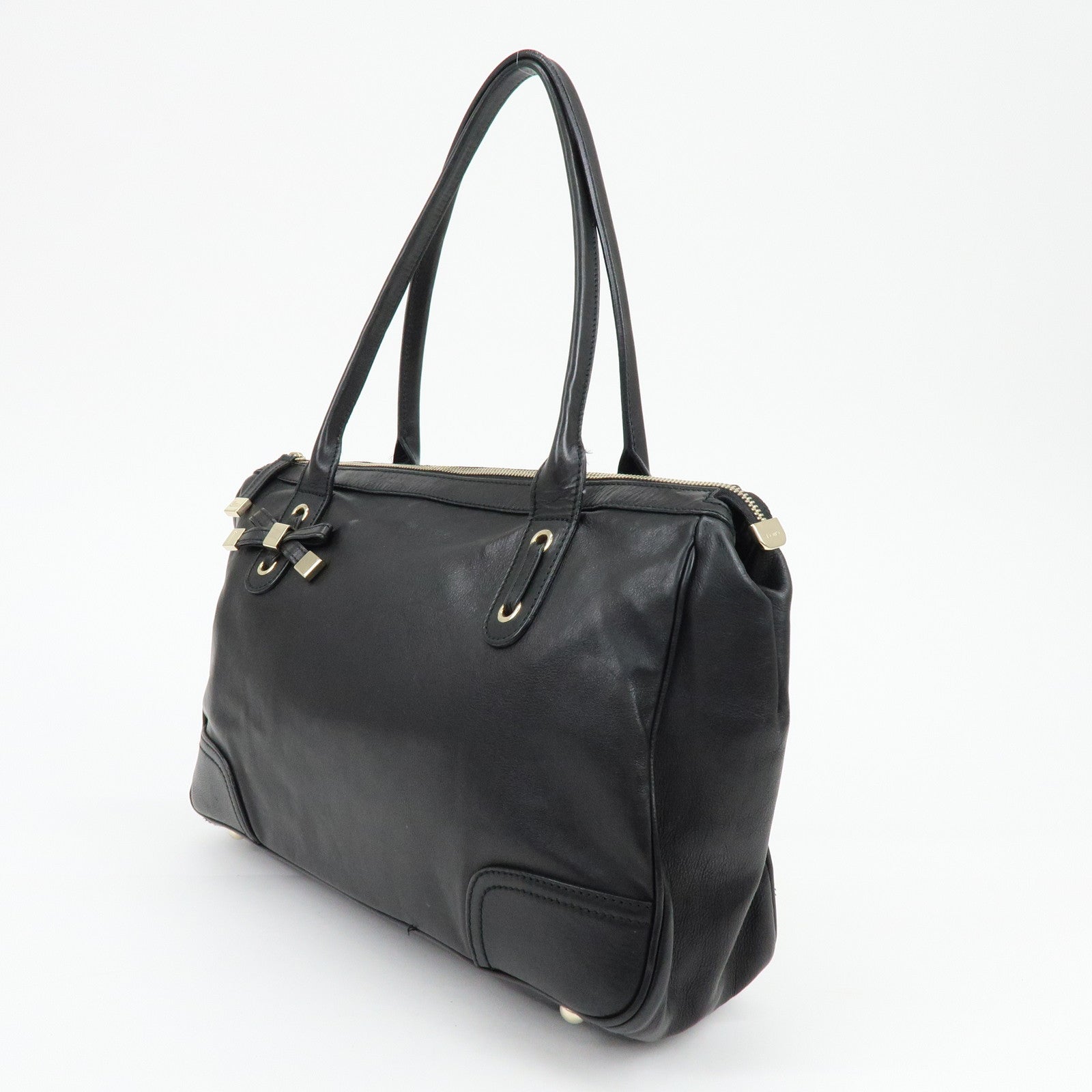 GUCCI Princy Leather Tote Bag Shoulder Bag Hand Bag Black 177052