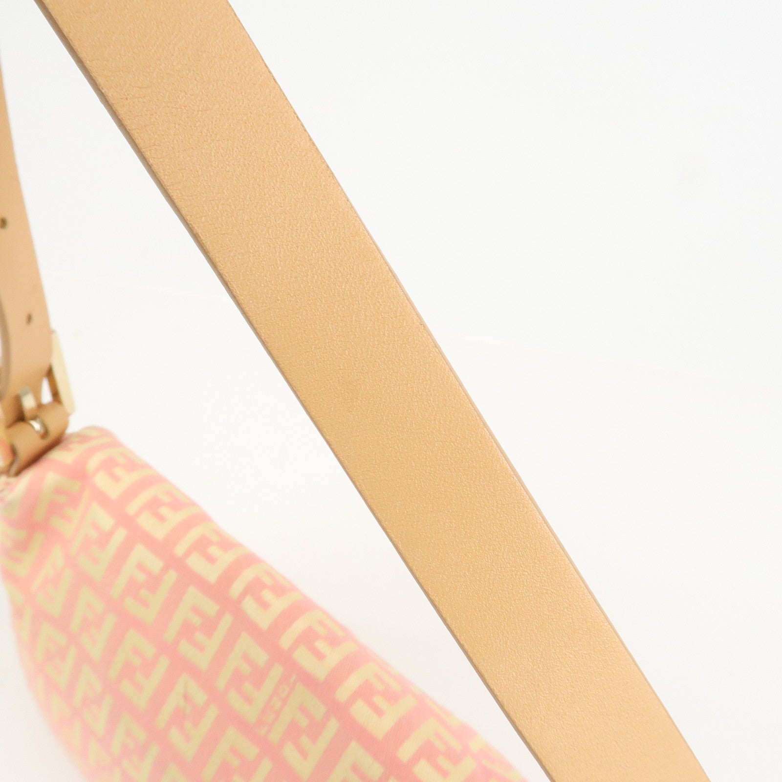 FENDI Mamma Baguette Zucchino Canva Leather Shoulder Bag 8BR000