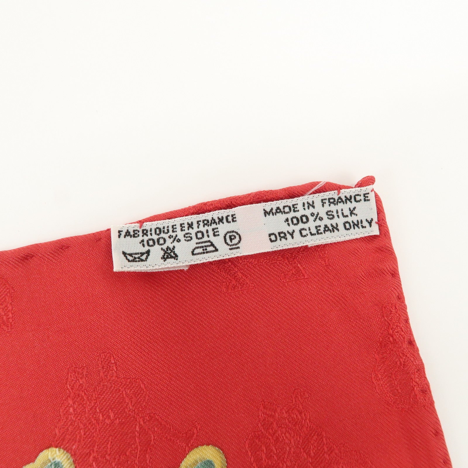 HERMES Carre 90 Silk 100% Scarf Joies d’Hiver Red Gold Used