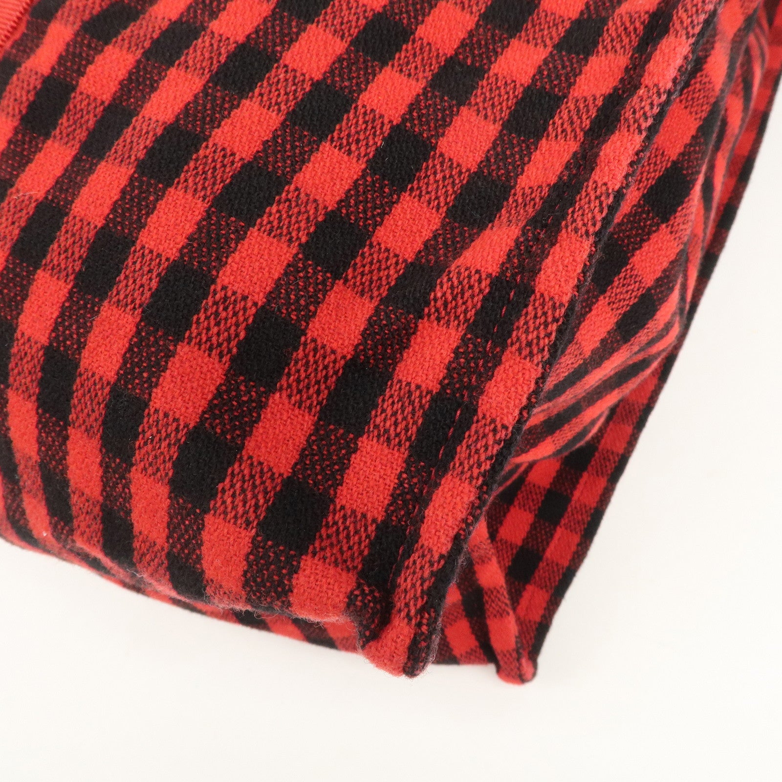 GUCCI Canvas Tote Bag Hand Bag Flower Plaid Red 484690