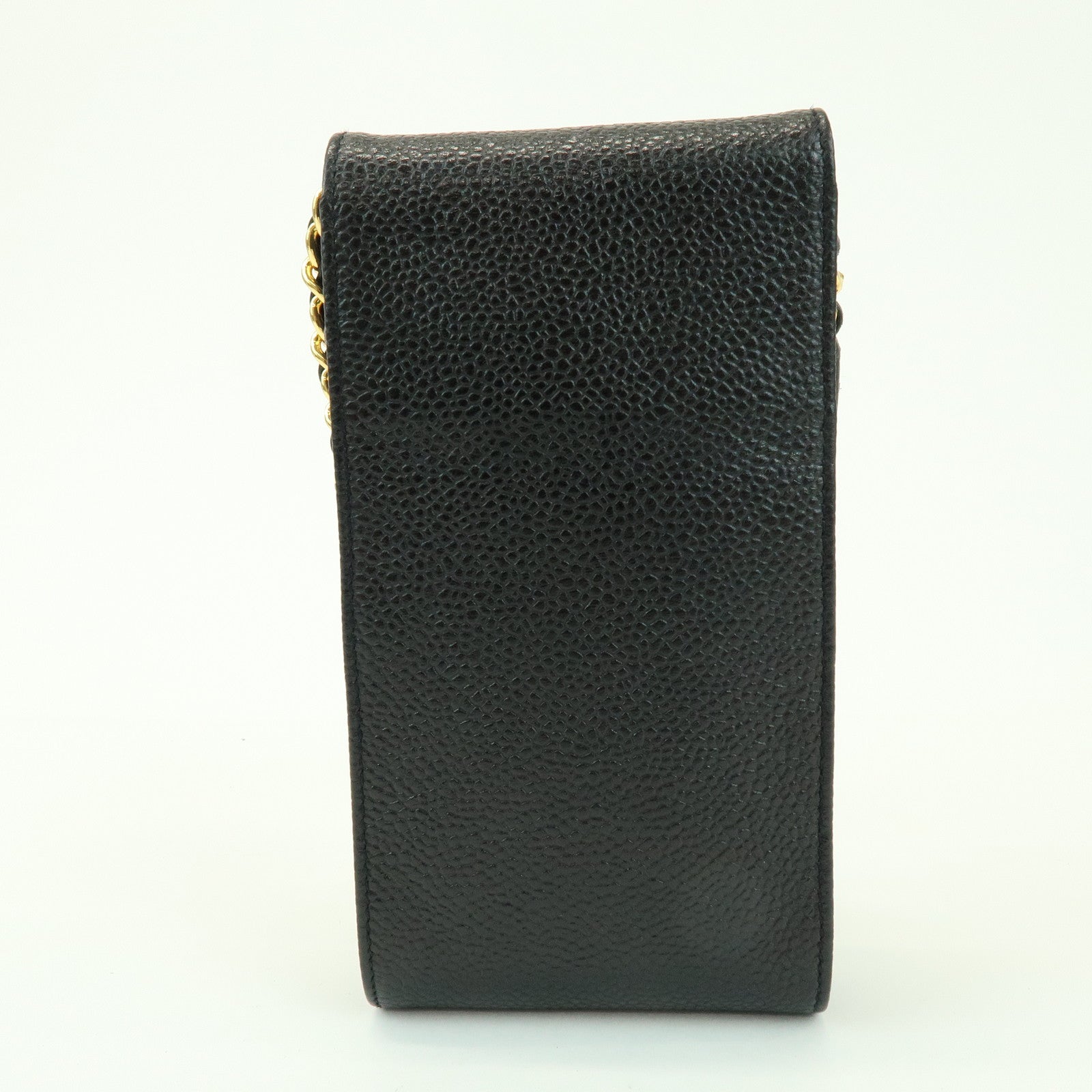 CHANEL COCO Mark Caviarskin Chain Shoulder Phone Case Black