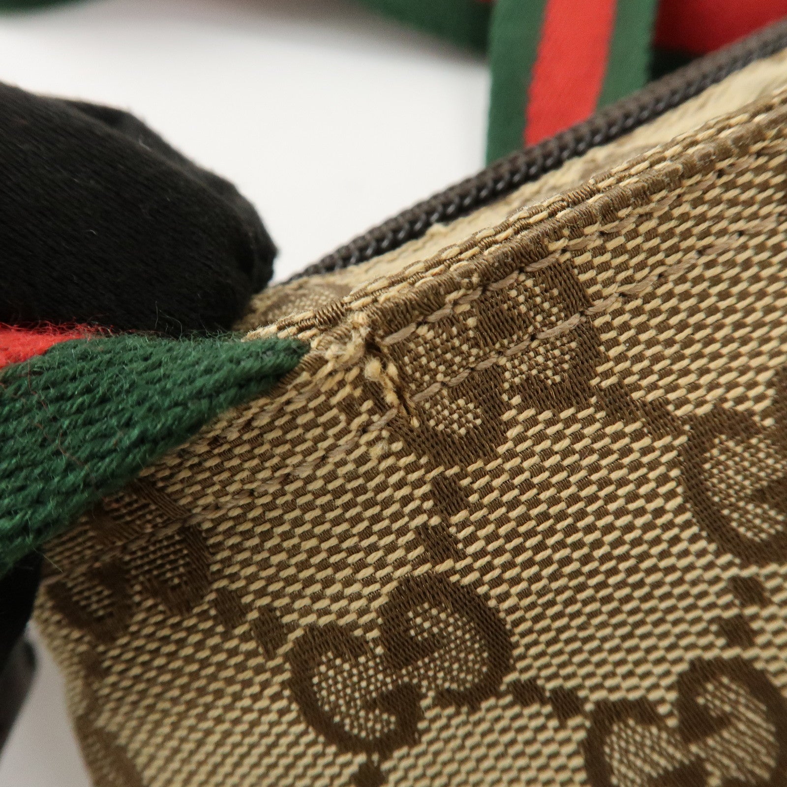 GUCCI Sherry GG Canvas Leather Shoulder Bag Beige 146309 Used