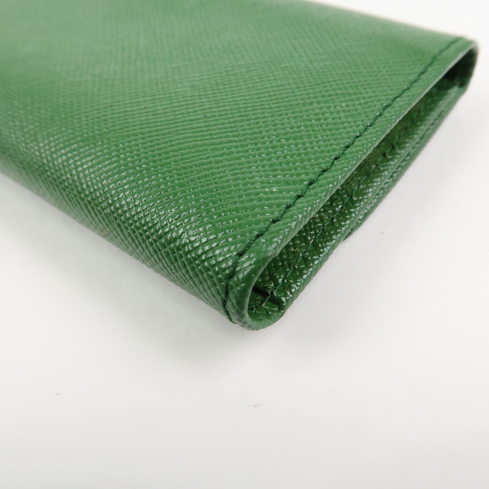 PRADA Logo Saffiano Leather 6 Rings Key Case Green 1M0222