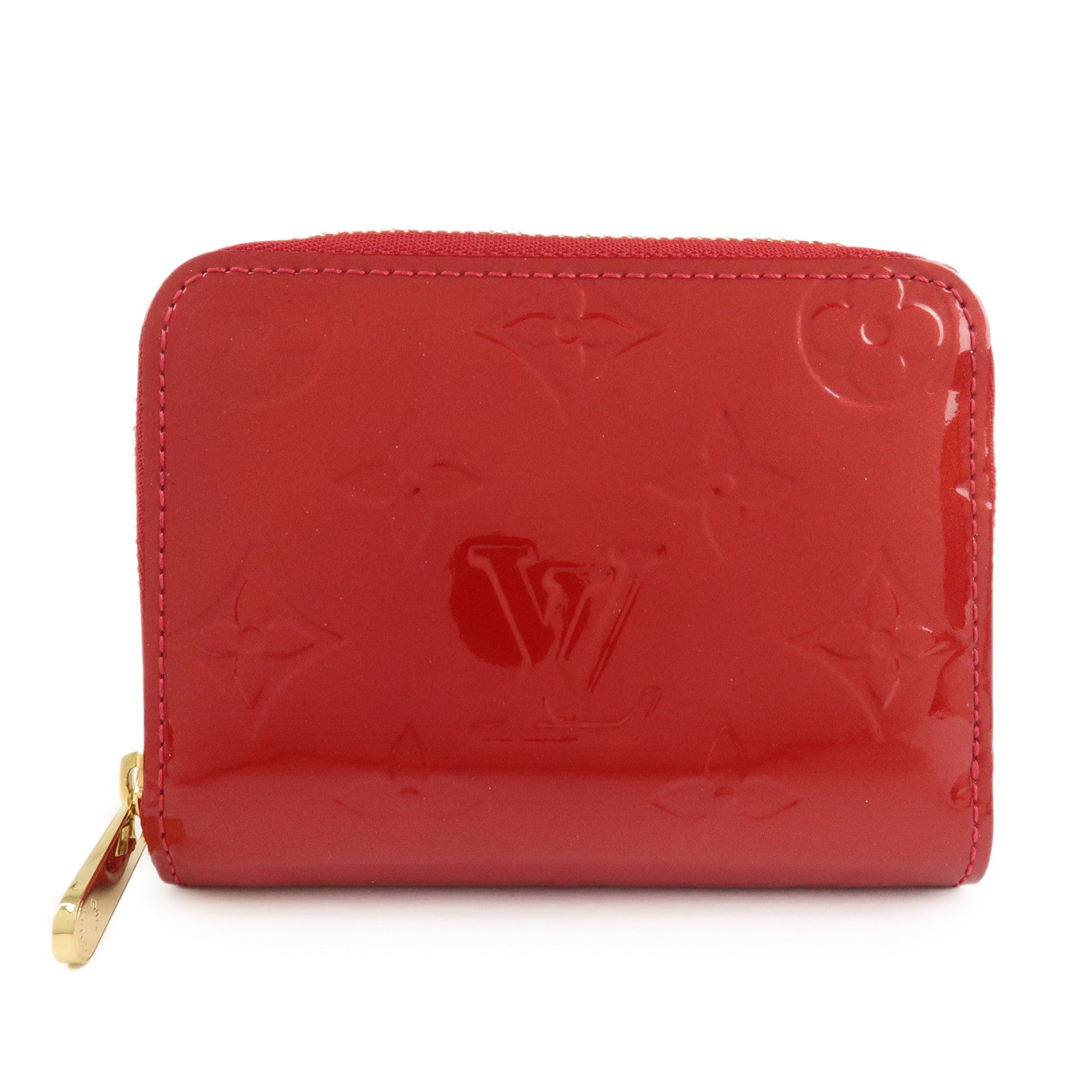 Louis Vuitton Monogram Vernis Leather Zippy Coin Purse Red M93608 Used