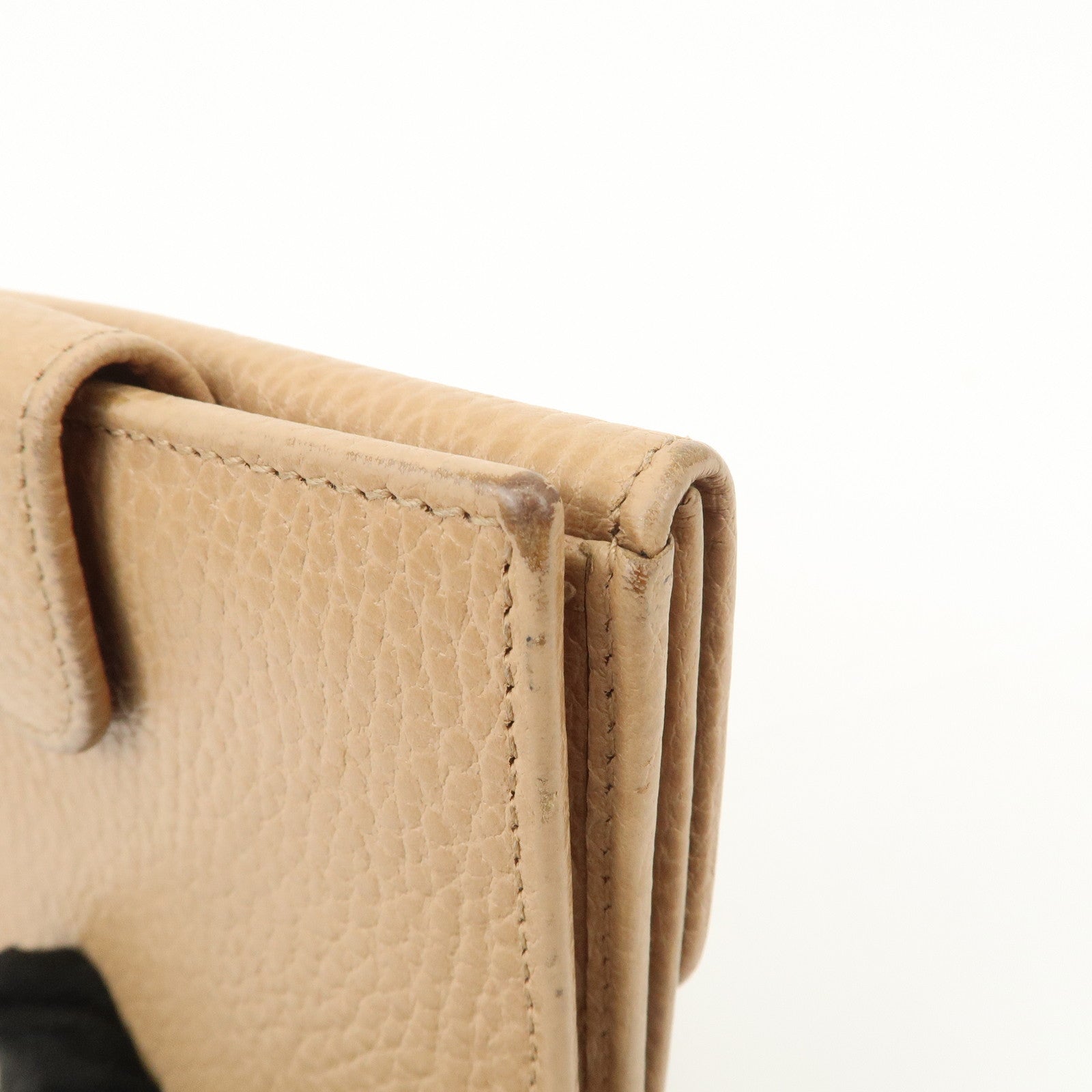 GUCCI Interlocking G Leather Bi-Hold Compact Wallet Brown 615525
